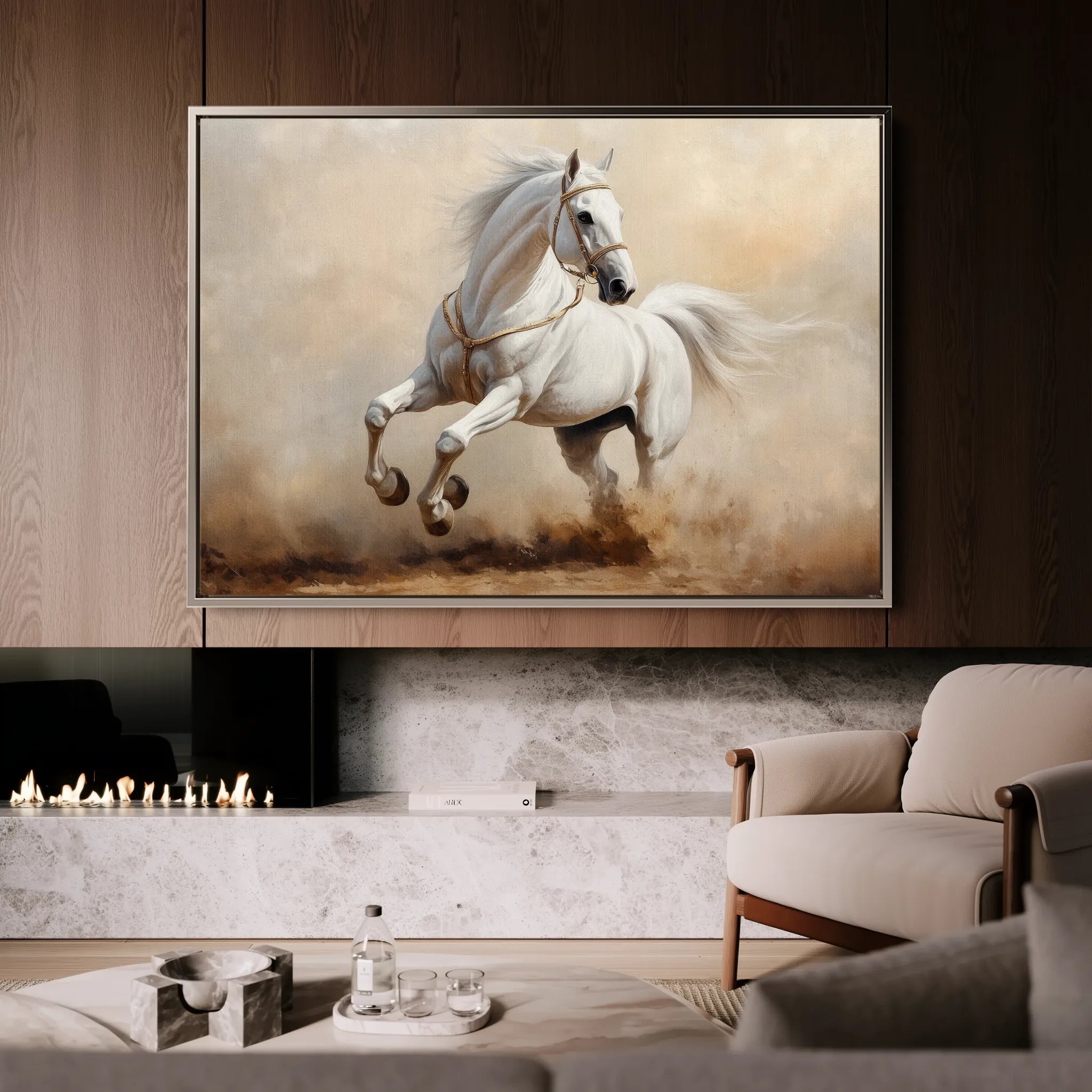 Horses 217 Canvas Art 18" x 24" / 45 x 60 cm / Black
