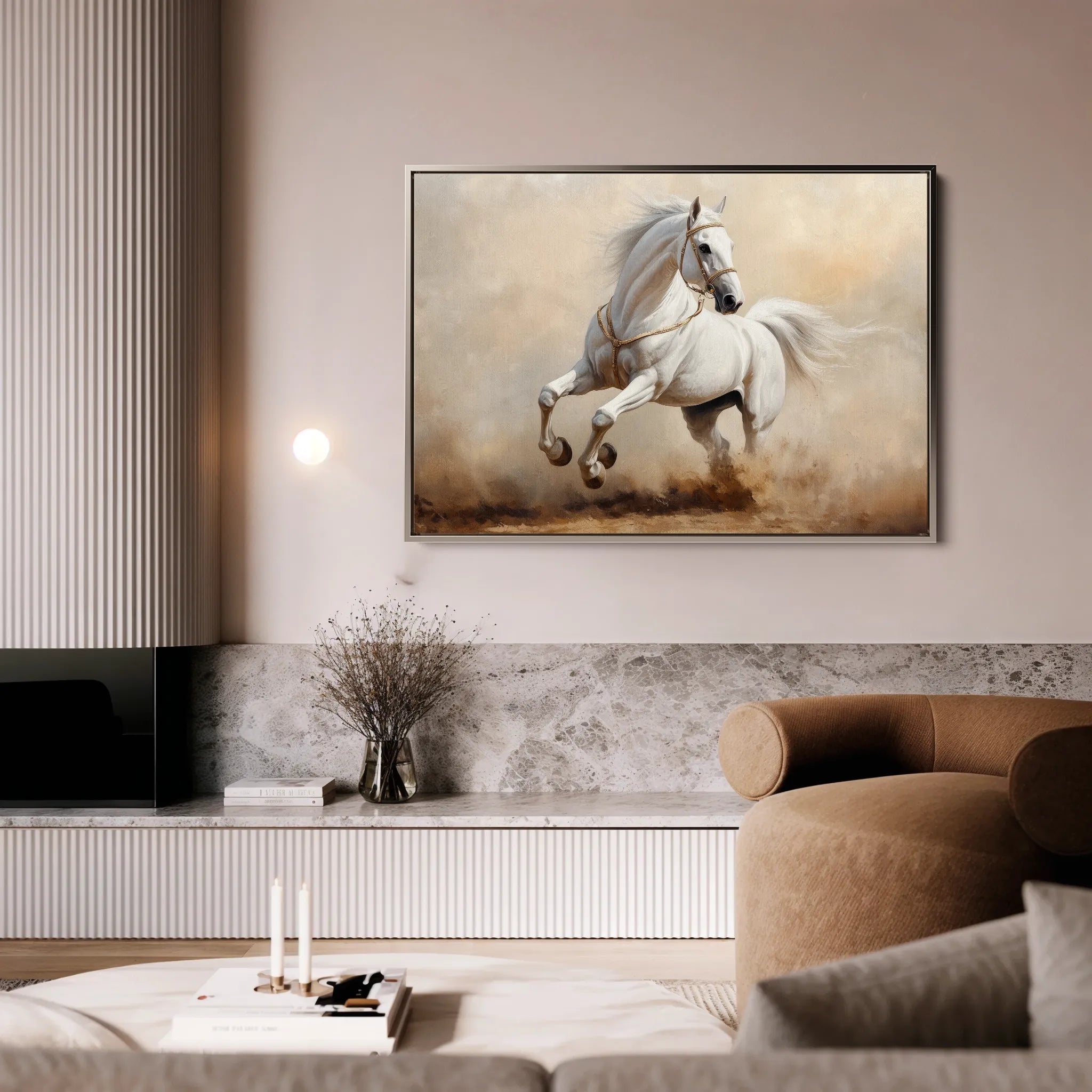Horses 217 Canvas Art 18" x 24" / 45 x 60 cm / Black