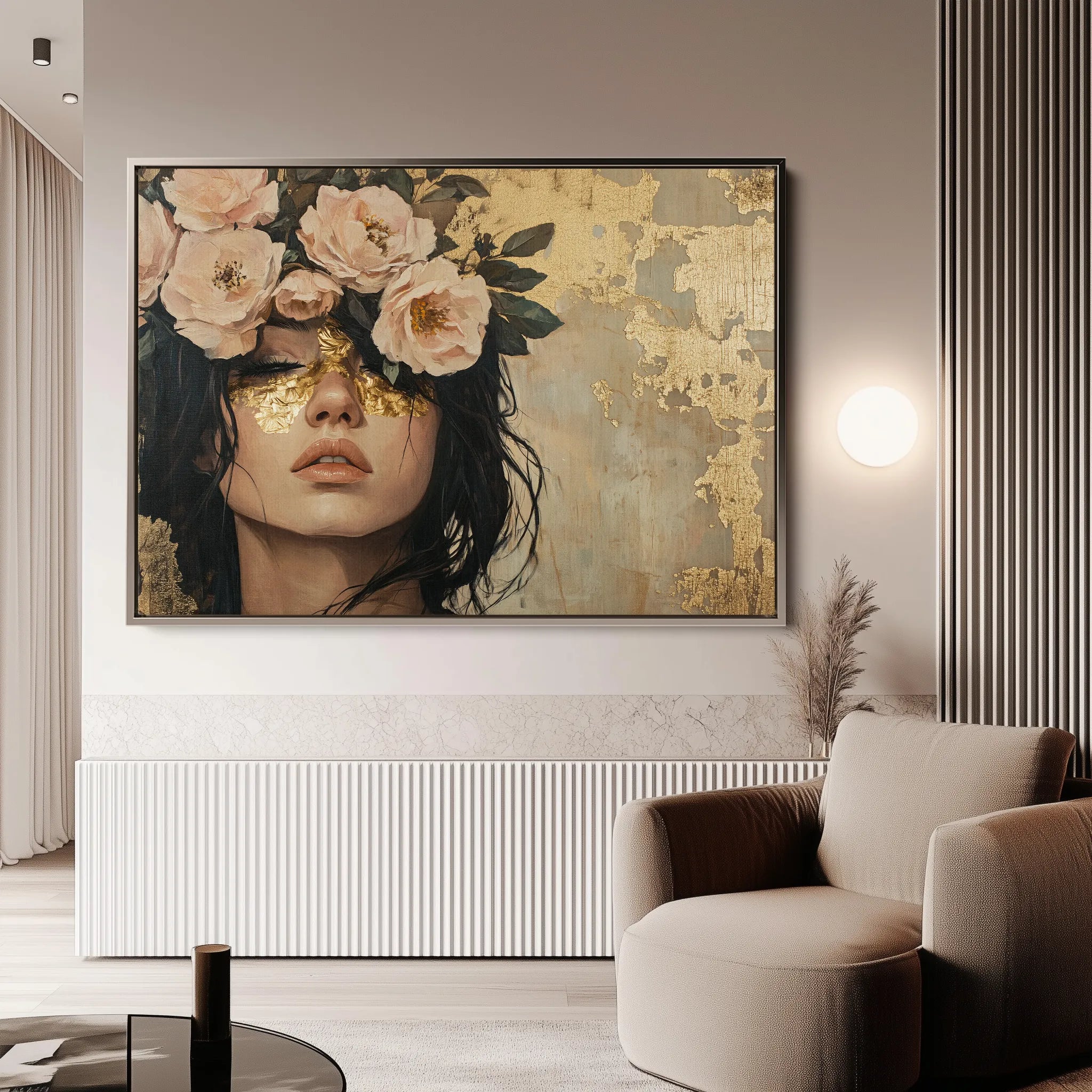 Portrait 217 Canvas Art 18" x 24" / 45 x 60 cm / Black