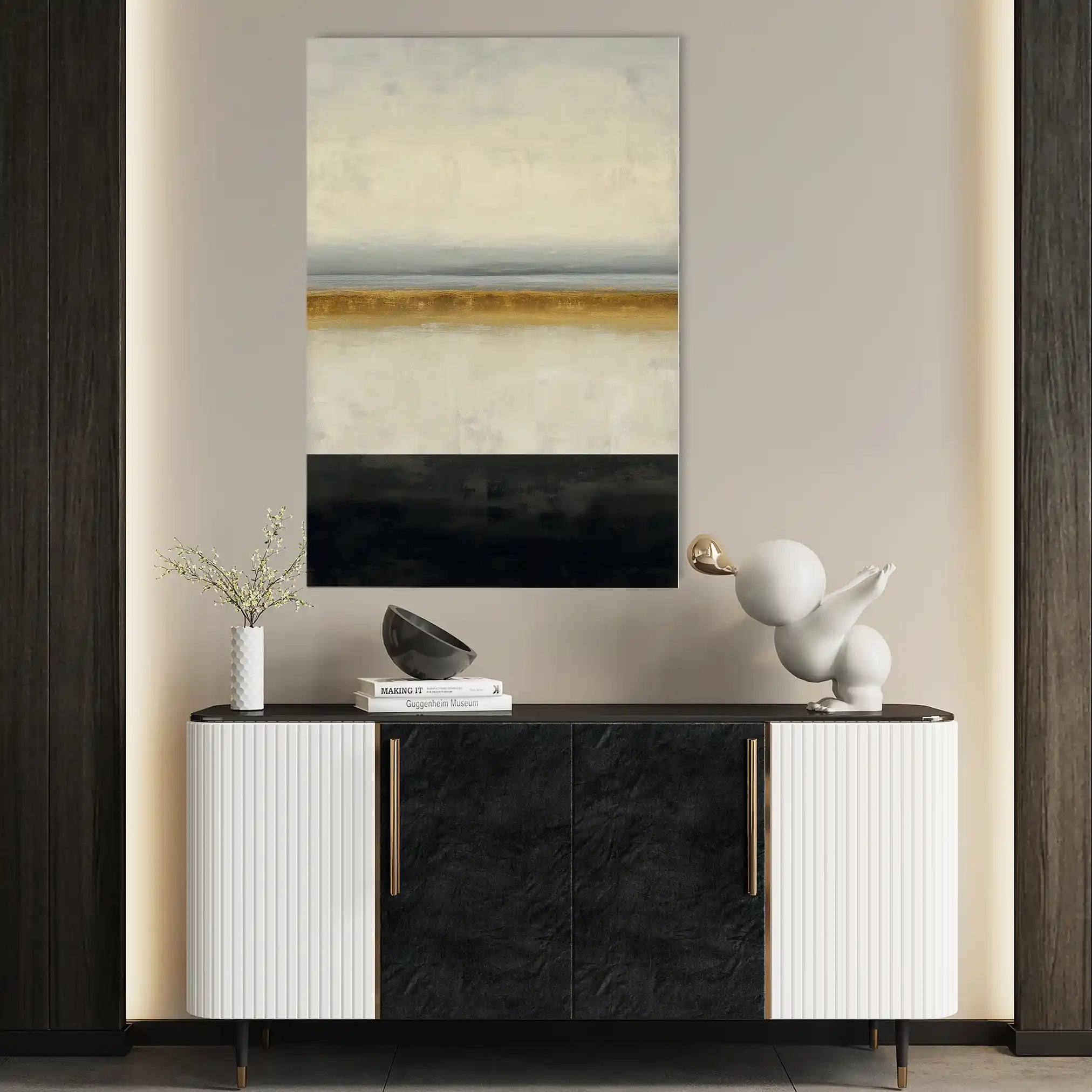 Abstract 2170 Canvas Art 18" x 24" / 45 x 60 cm / Black