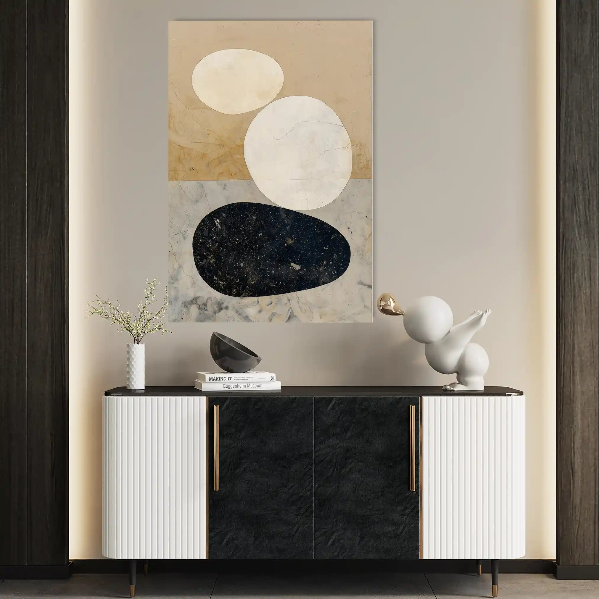 Abstract 2175 Canvas Art 18" x 24" / 45 x 60 cm / Black