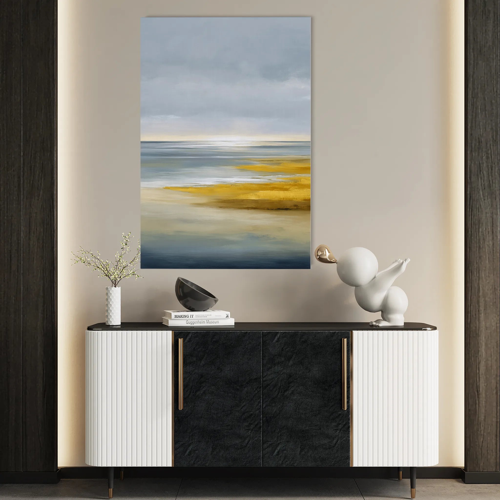 Abstract 2178 Canvas Art 18" x 24" / 45 x 60 cm / Black