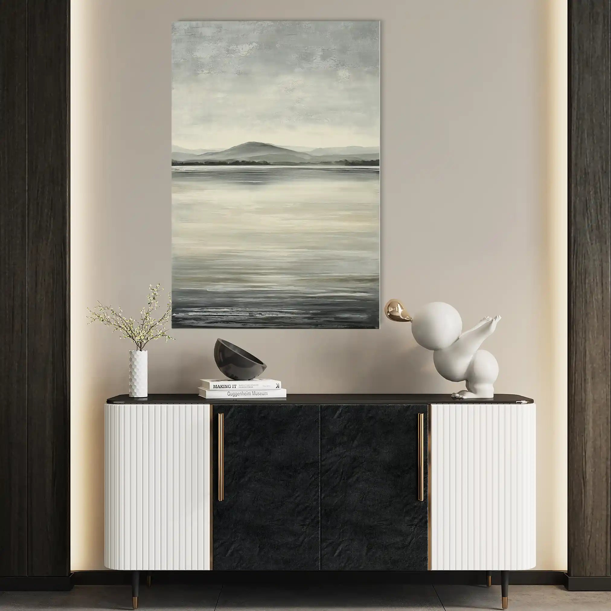 Abstract 2179 Canvas Art 18" x 24" / 45 x 60 cm / Black