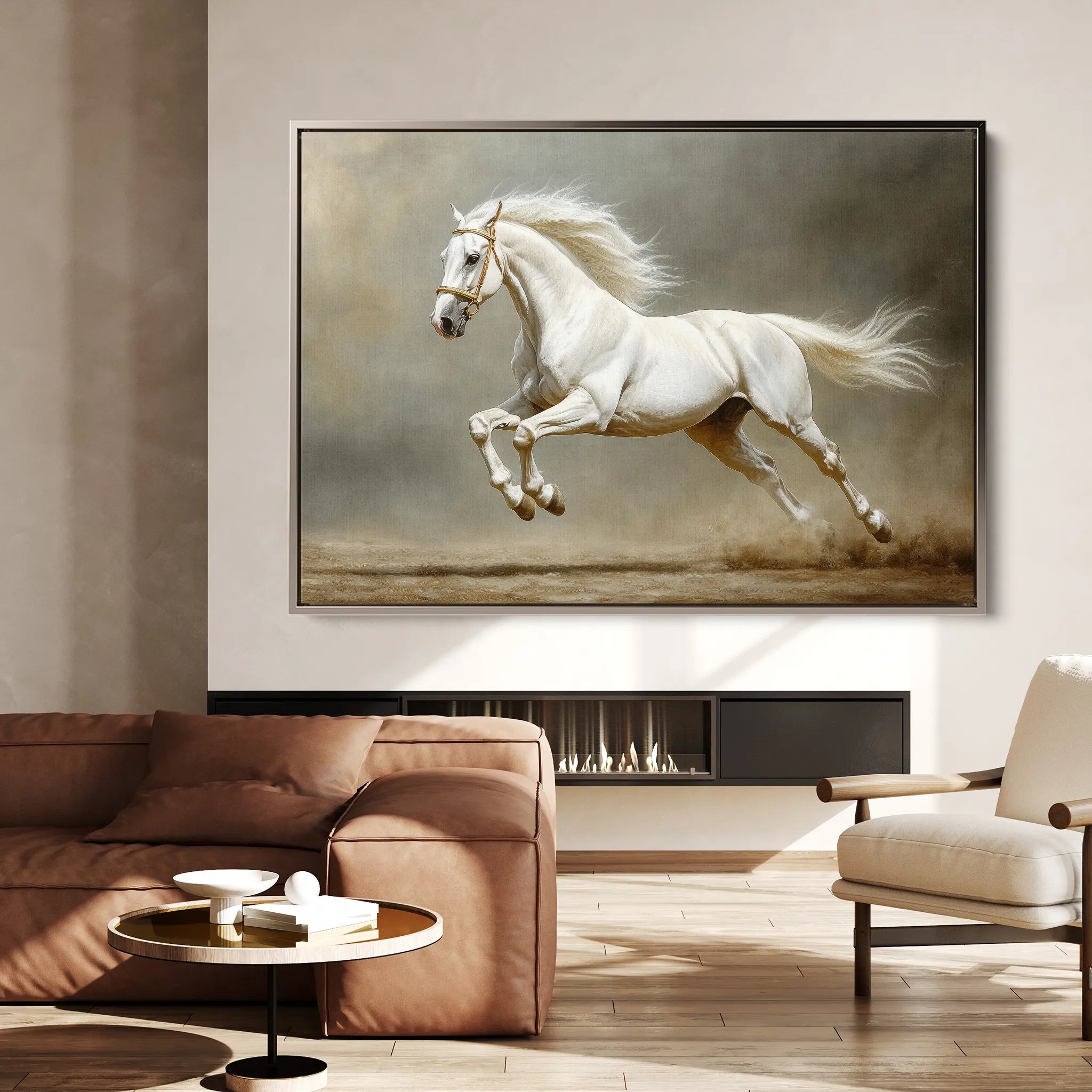 Horses 218 Canvas Art 18" x 24" / 45 x 60 cm / Black
