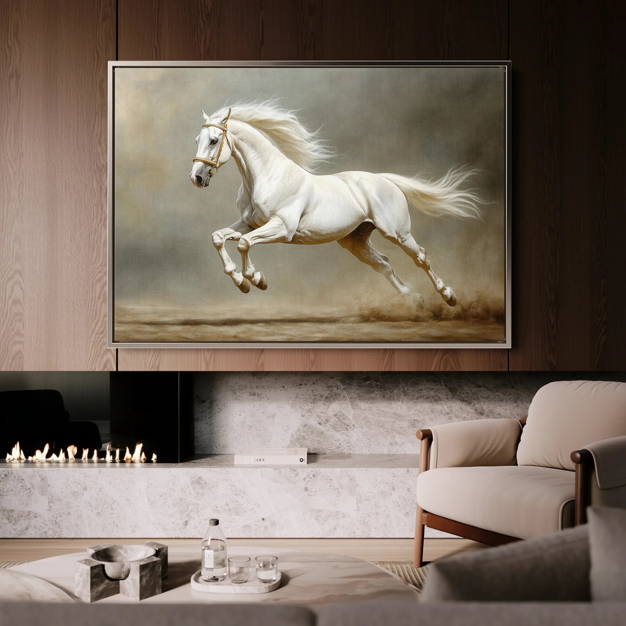 Horses 218 Canvas Art 18" x 24" / 45 x 60 cm / Black