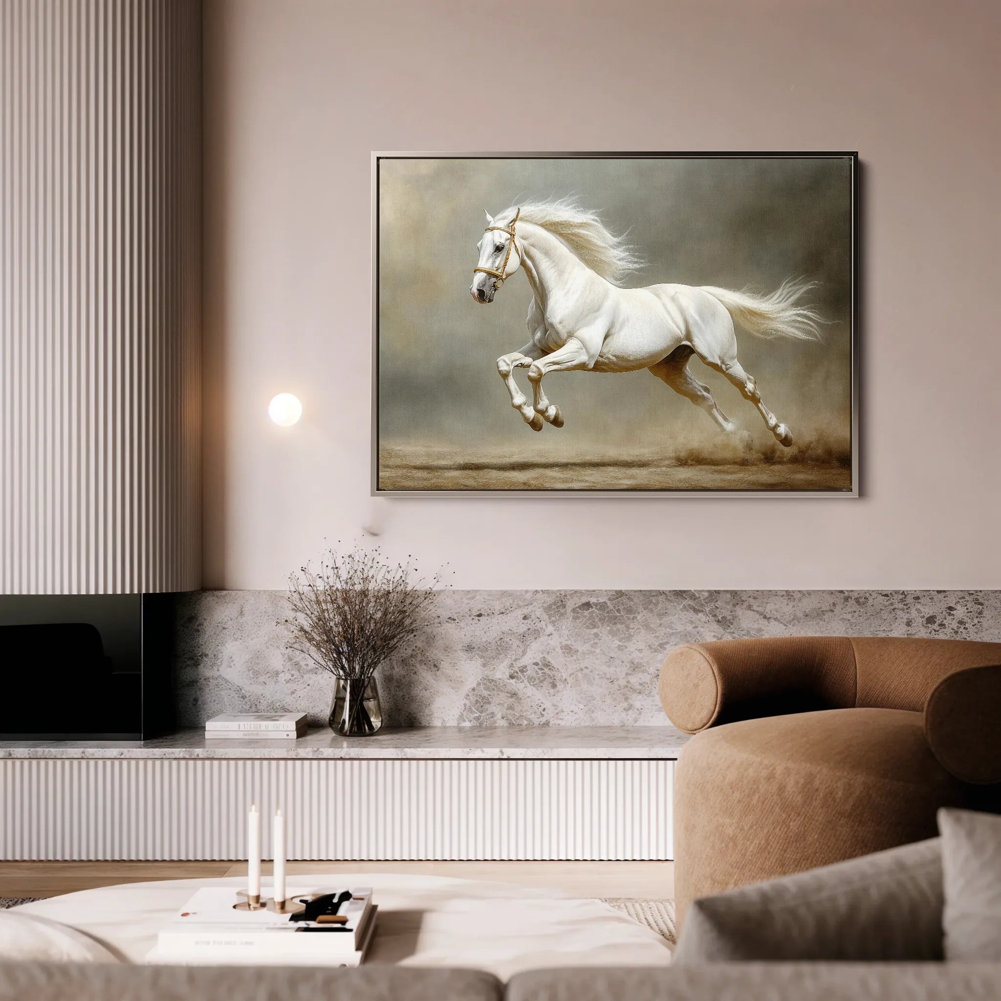 Horses 218 Canvas Art 18" x 24" / 45 x 60 cm / Black