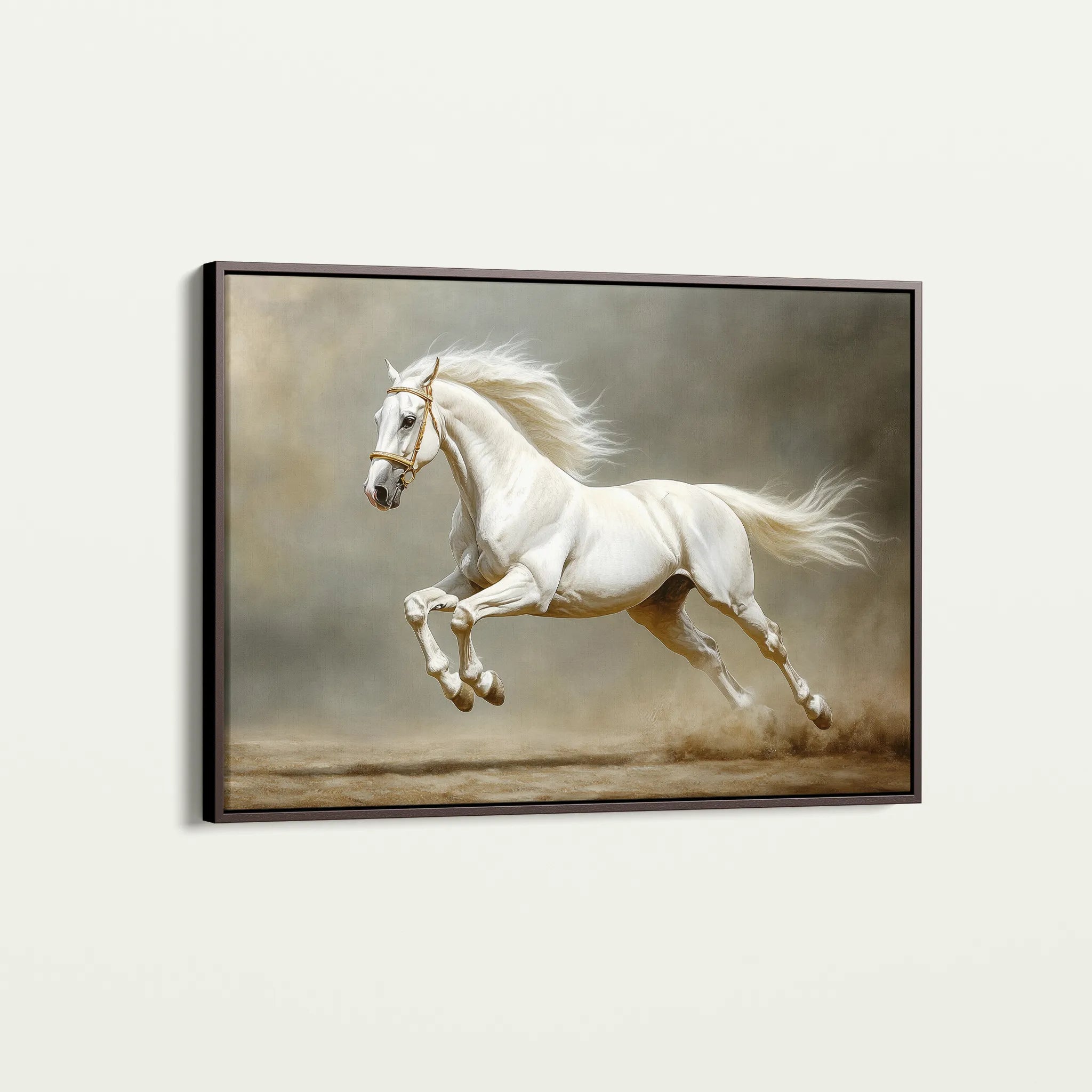 Horses 218 Canvas Art 18" x 24" / 45 x 60 cm / Black