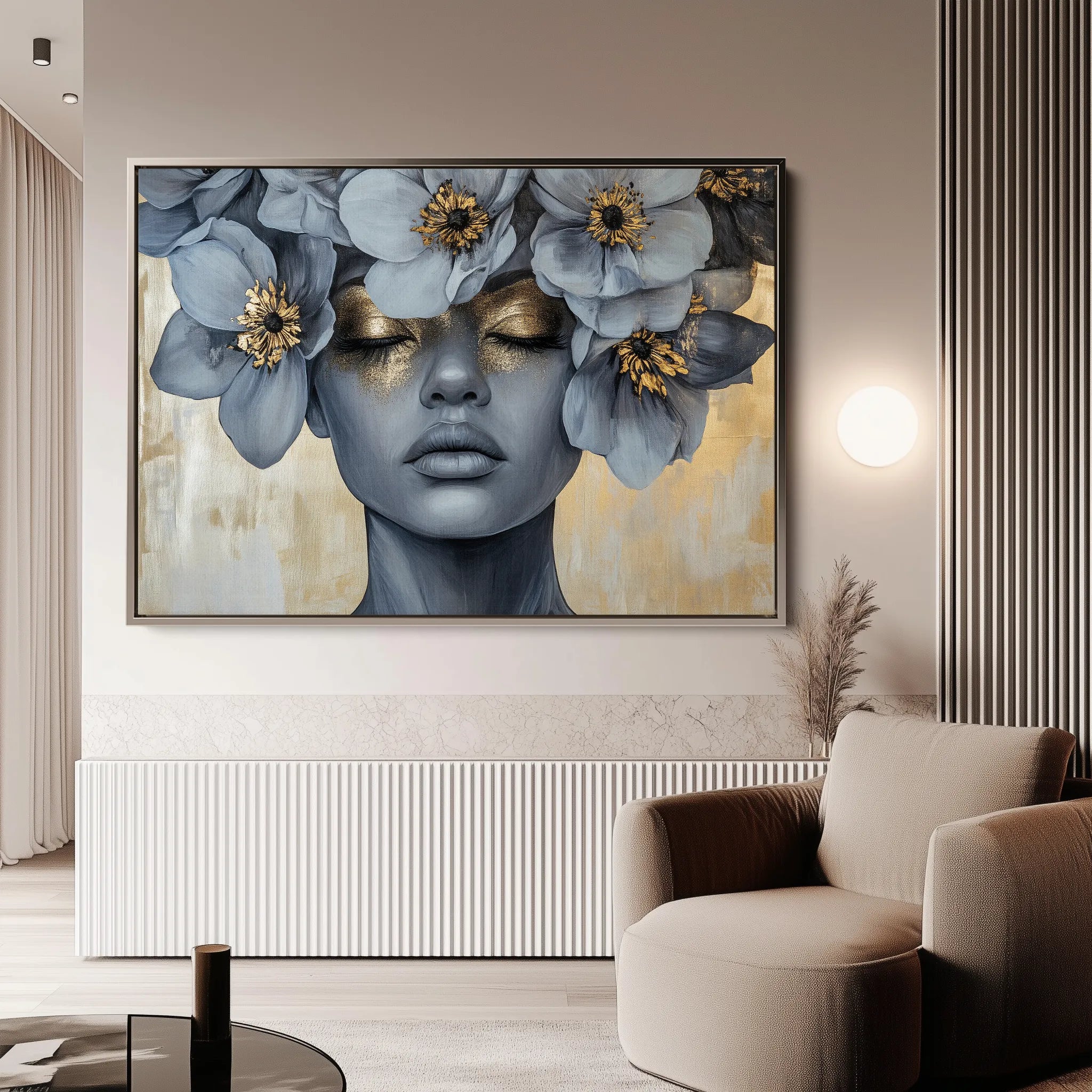 Portrait 218 Canvas Art 18" x 24" / 45 x 60 cm / Black