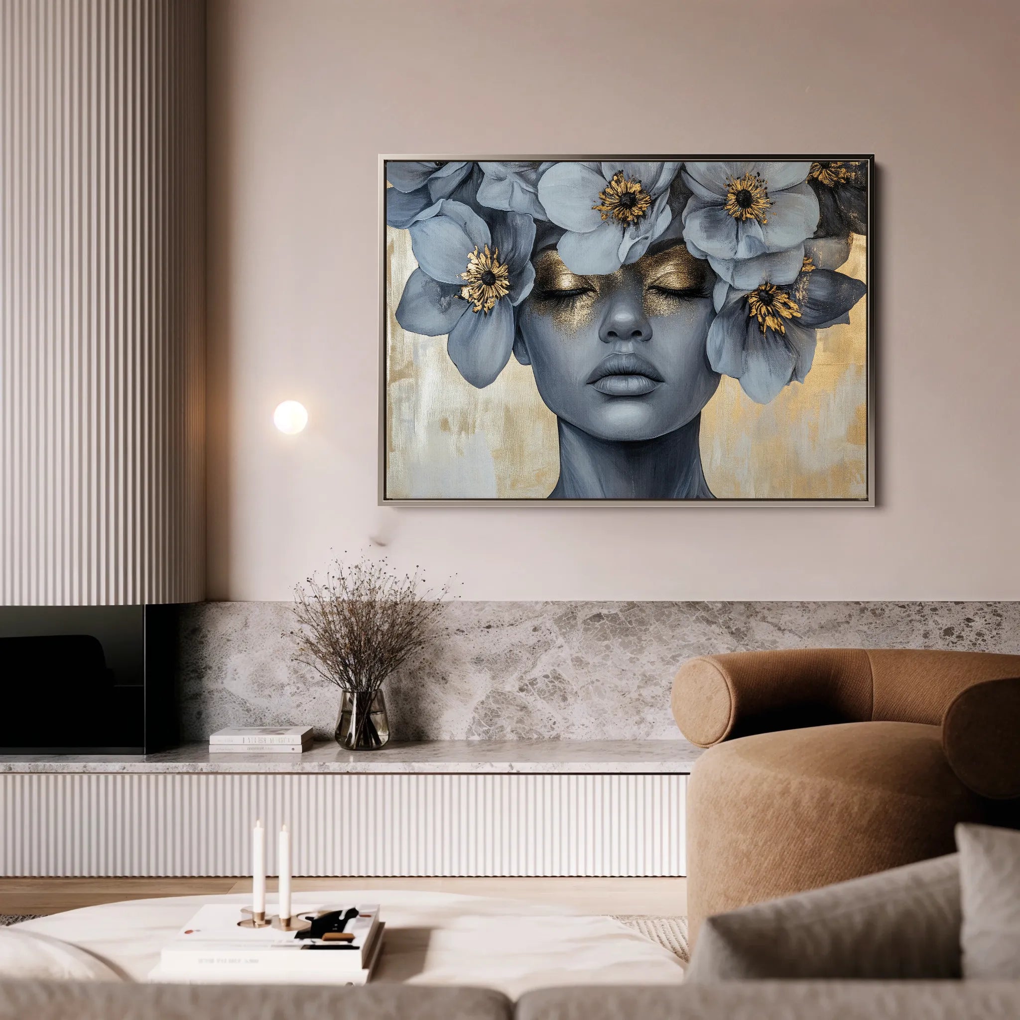 Portrait 218 Canvas Art 18" x 24" / 45 x 60 cm / Black