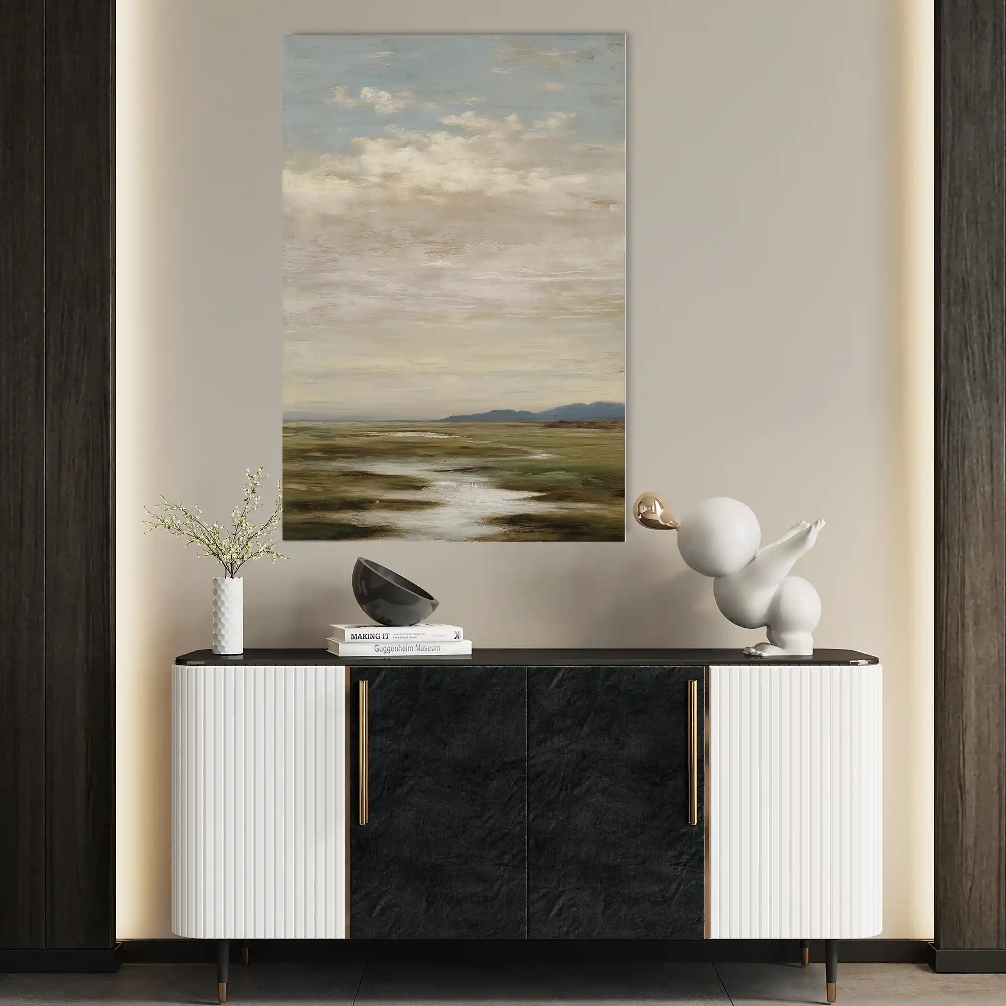 Abstract 2180 Canvas Art 18" x 24" / 45 x 60 cm / Black
