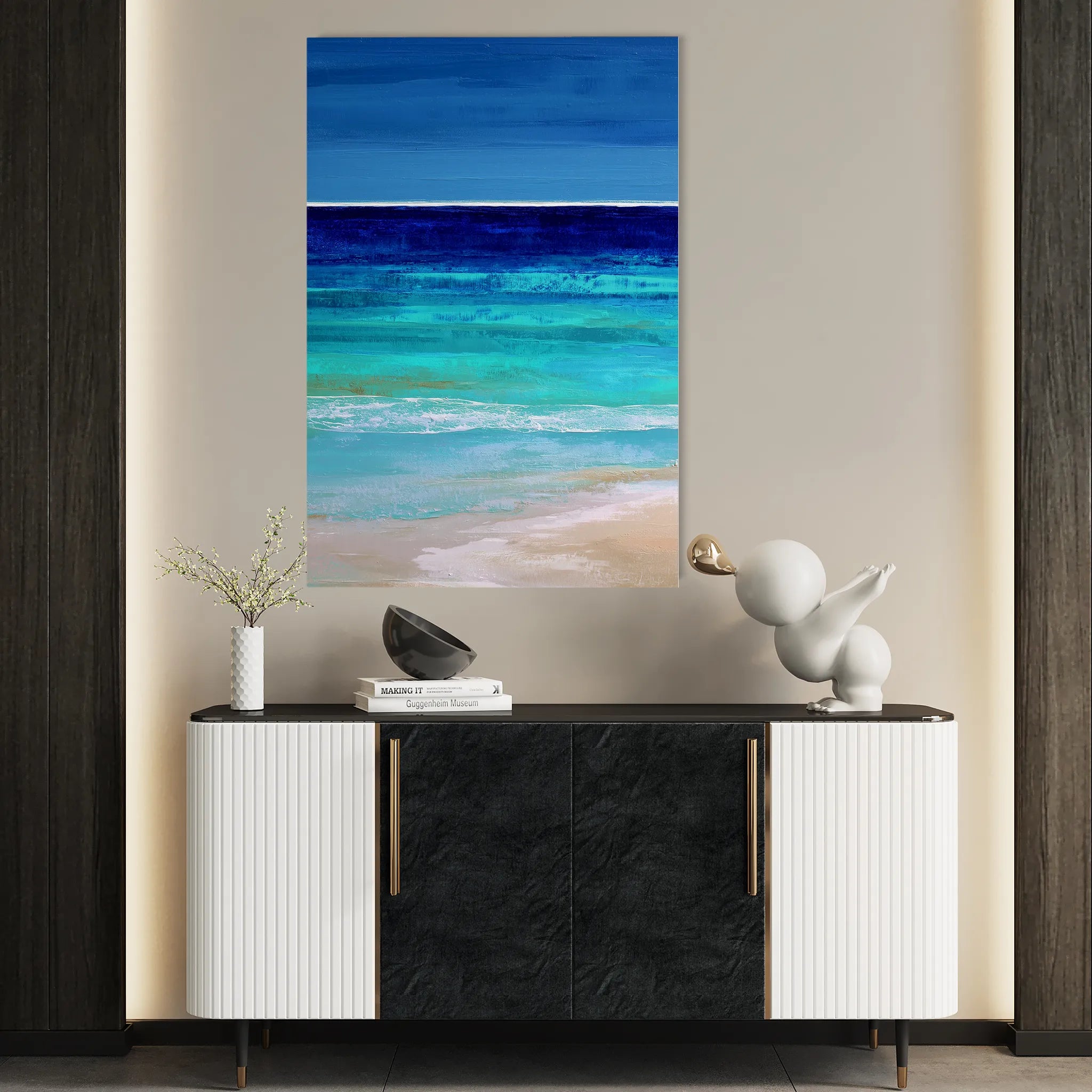 Abstract 2186 Canvas Art 18" x 24" / 45 x 60 cm / Black