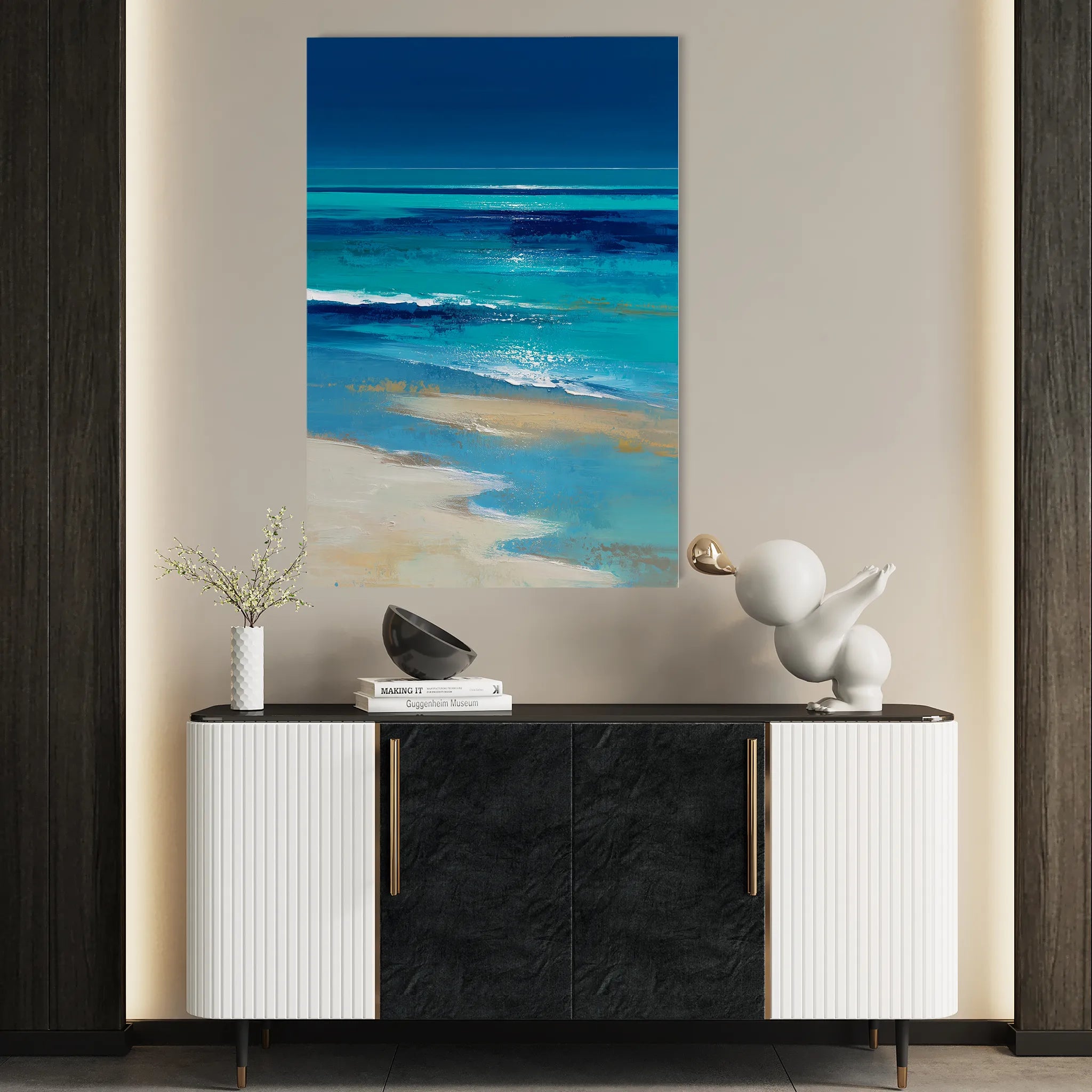 Abstract 2187 Canvas Art 18" x 24" / 45 x 60 cm / Black