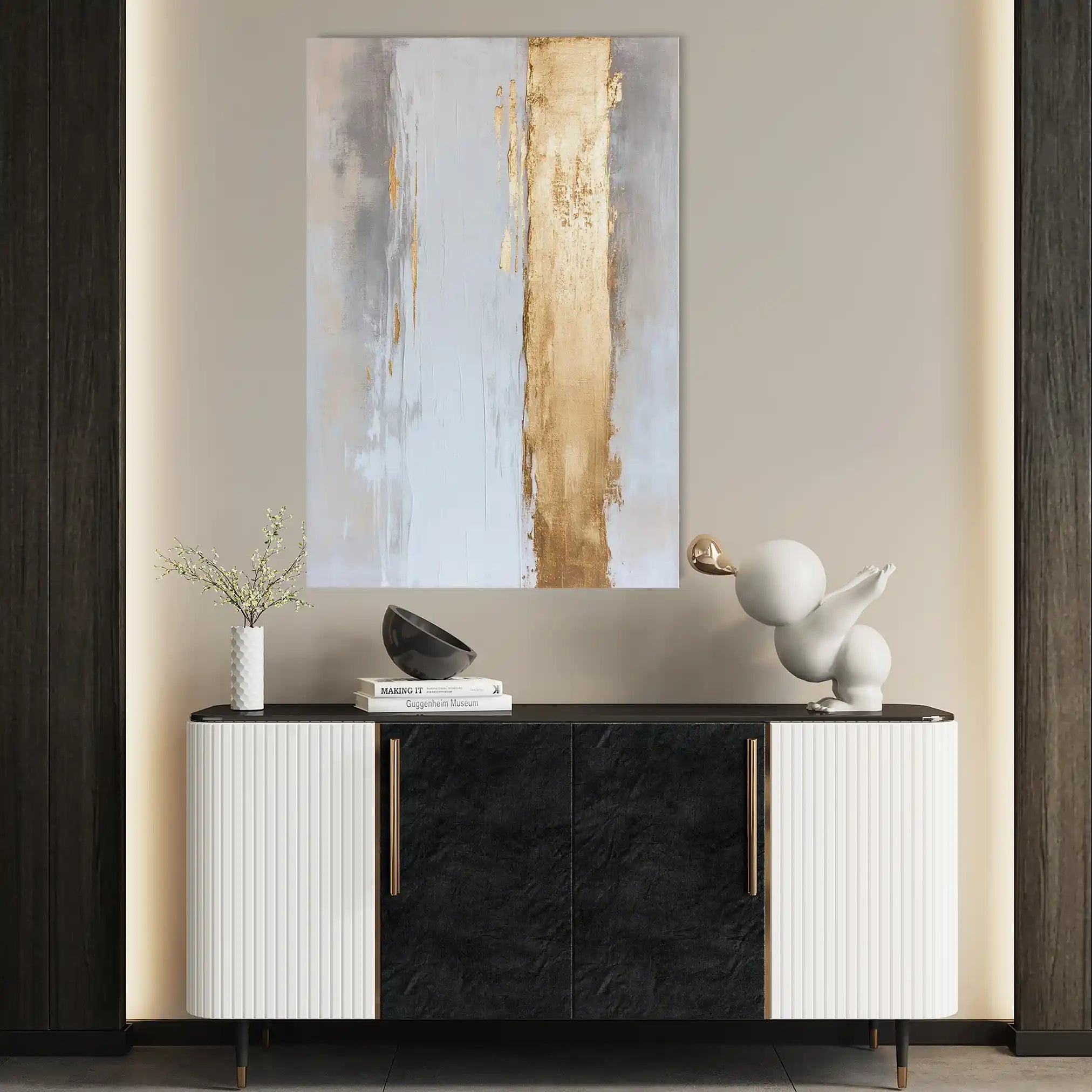 Abstract 2189 Canvas Art 18" x 24" / 45 x 60 cm / Black