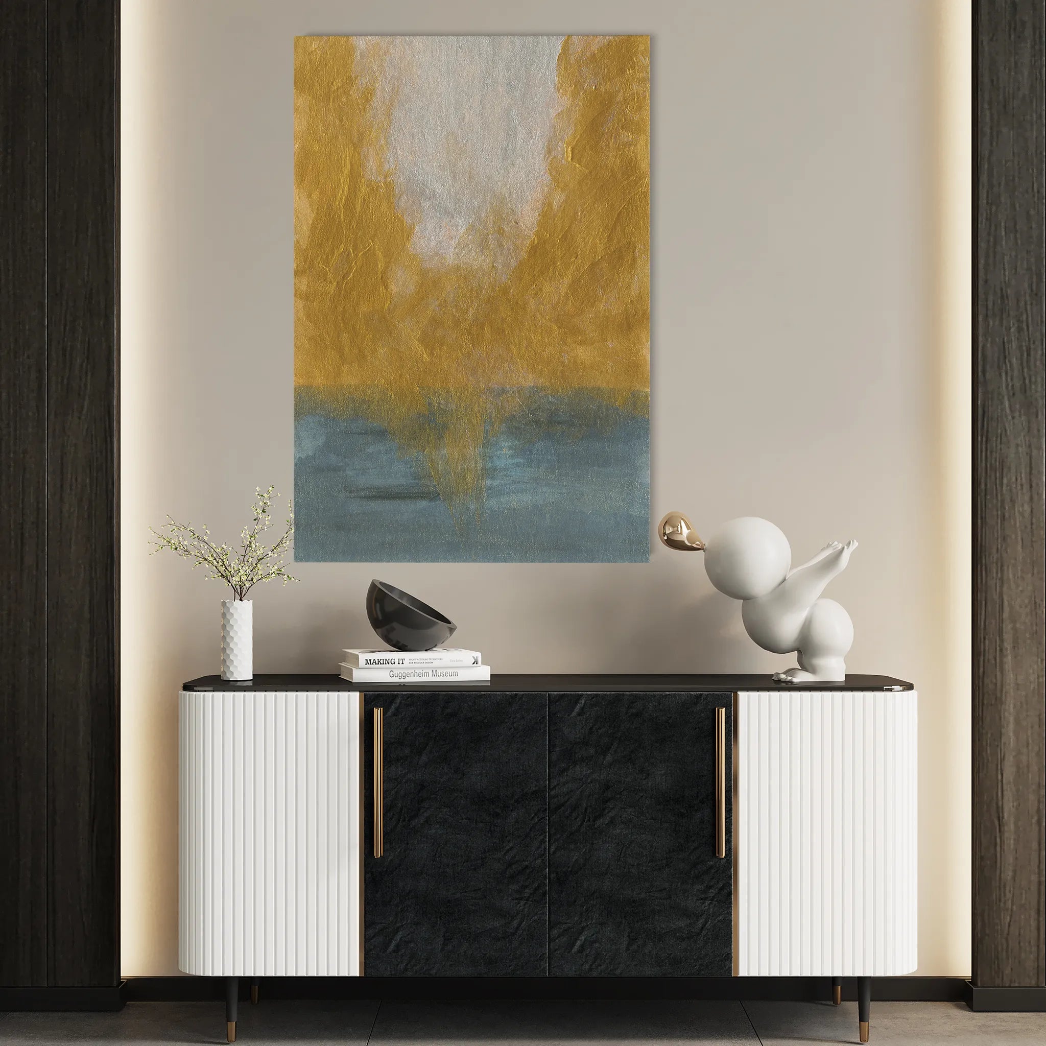 Abstract 219 Canvas Art 18" x 24" / 45 x 60 cm / Black