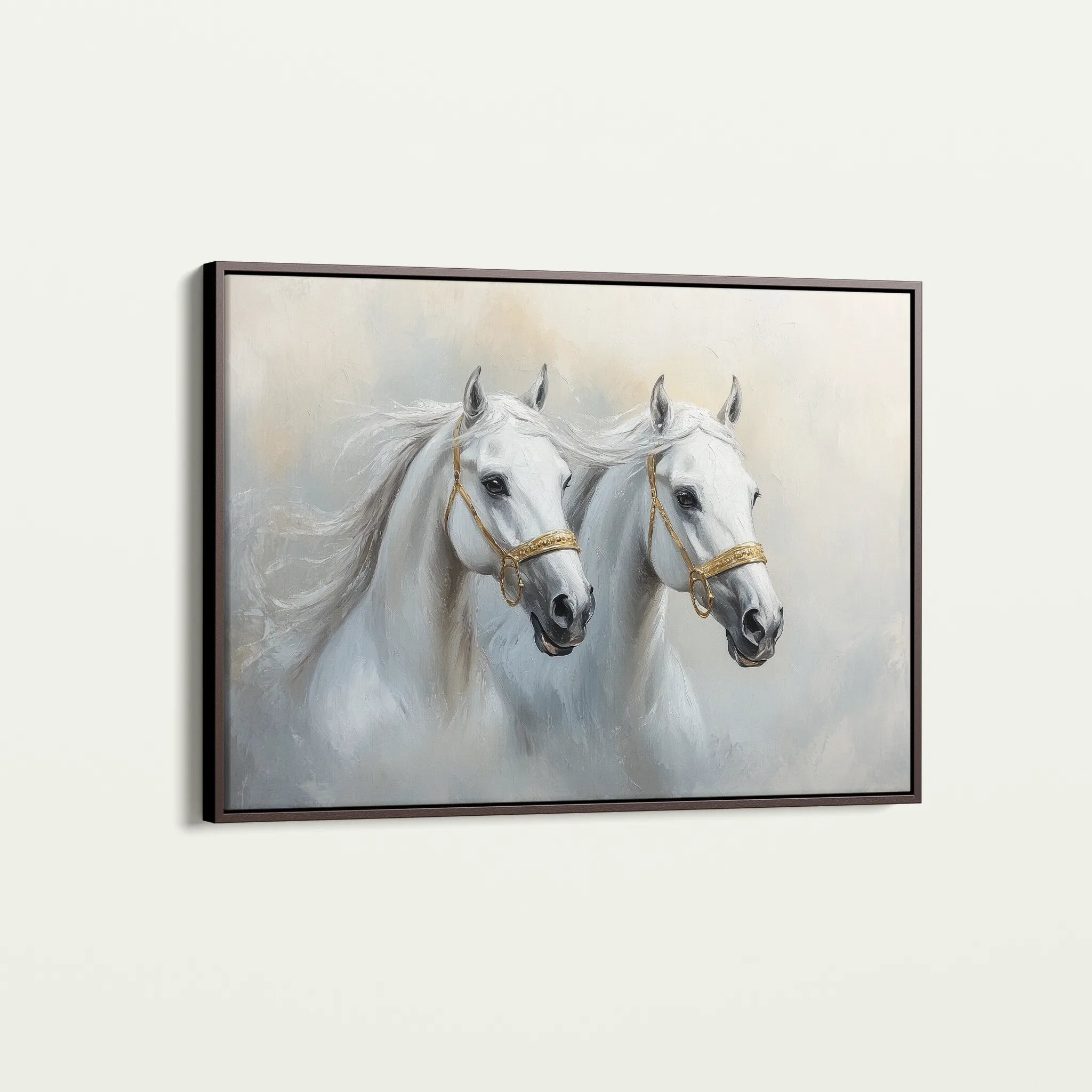 Horses 219 Canvas Art 18" x 24" / 45 x 60 cm / Black