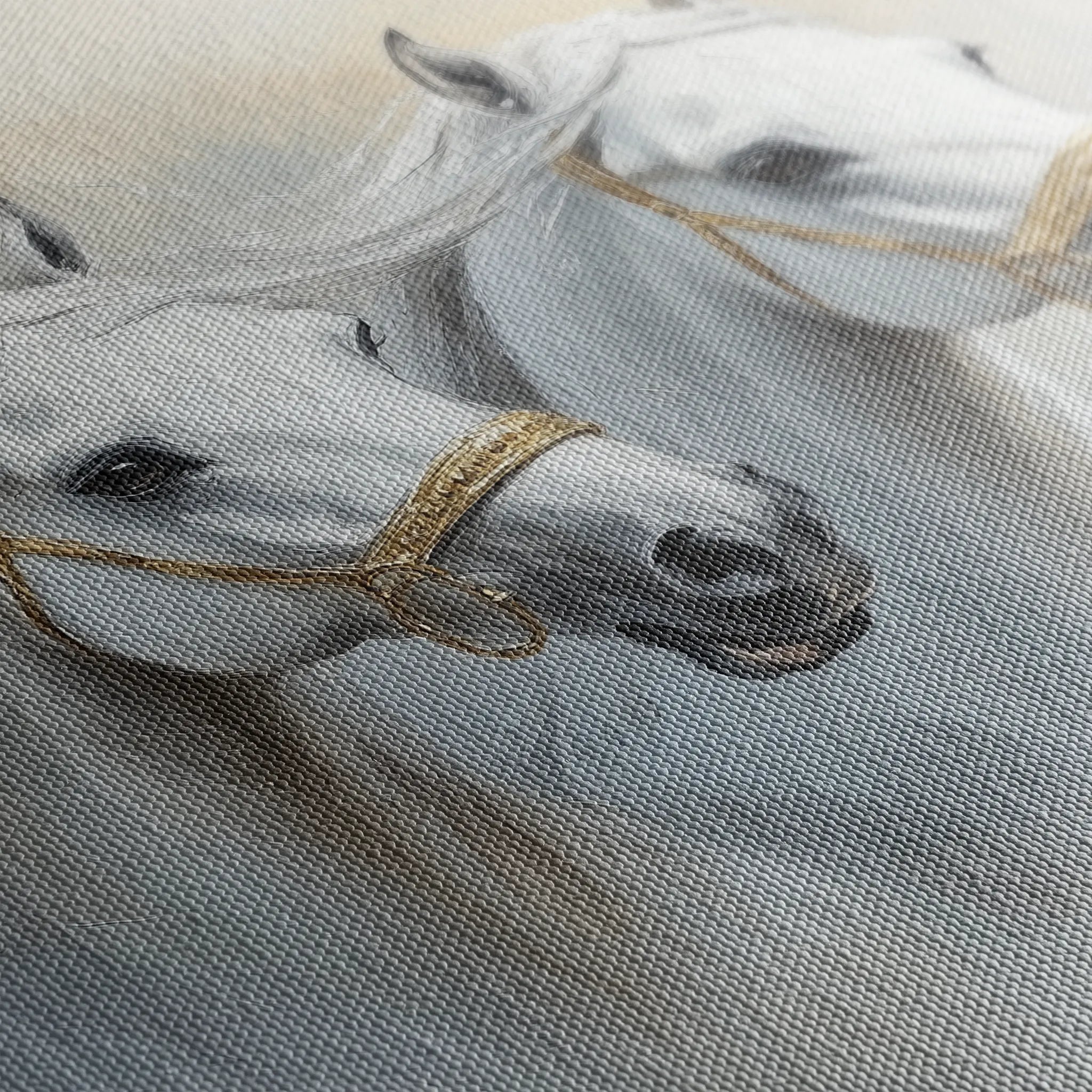 Horses 219 Canvas Art 18" x 24" / 45 x 60 cm / Black