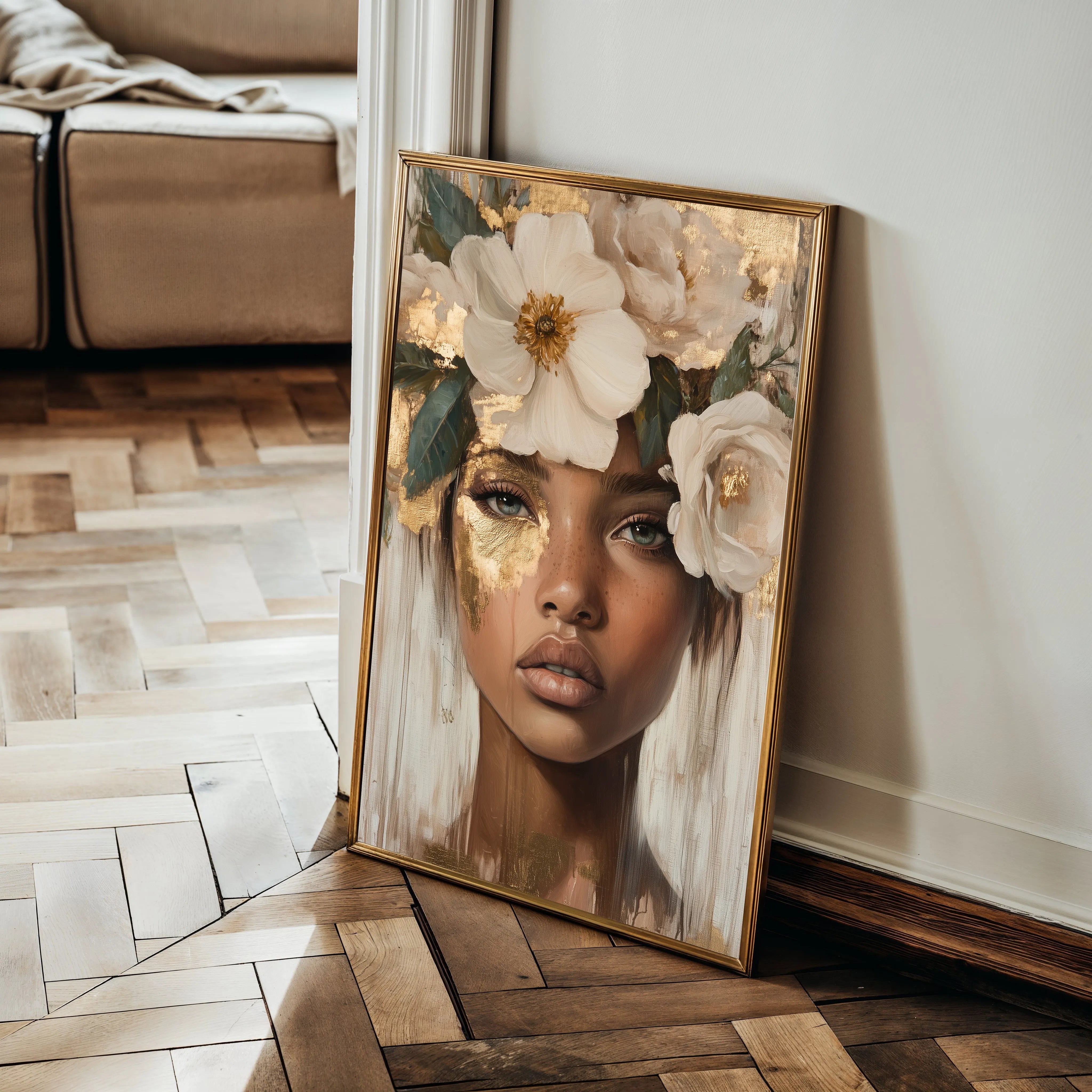 Portrait 219 Canvas Art 18" x 24" / 45 x 60 cm / Black