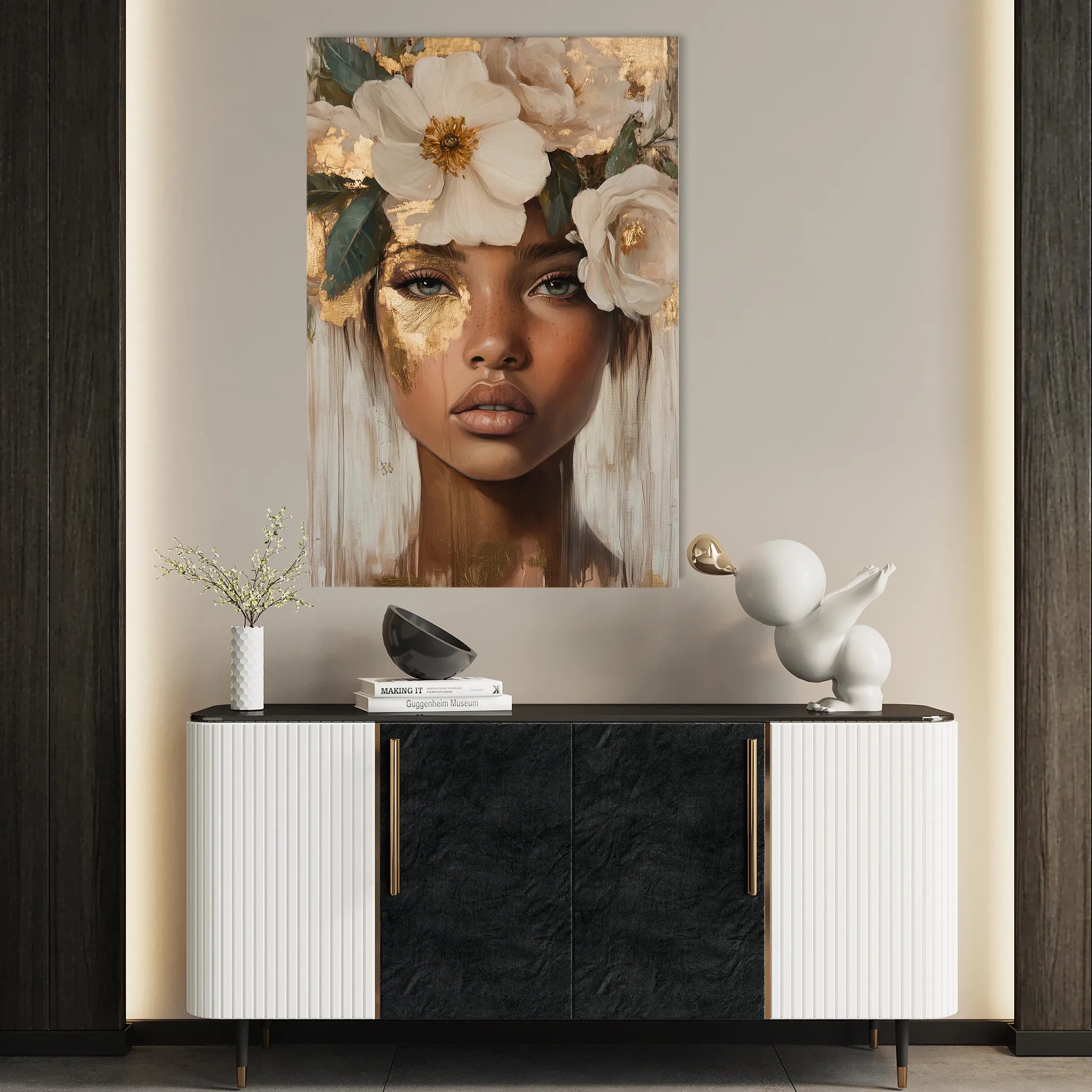 Portrait 219 Canvas Art 18" x 24" / 45 x 60 cm / Black