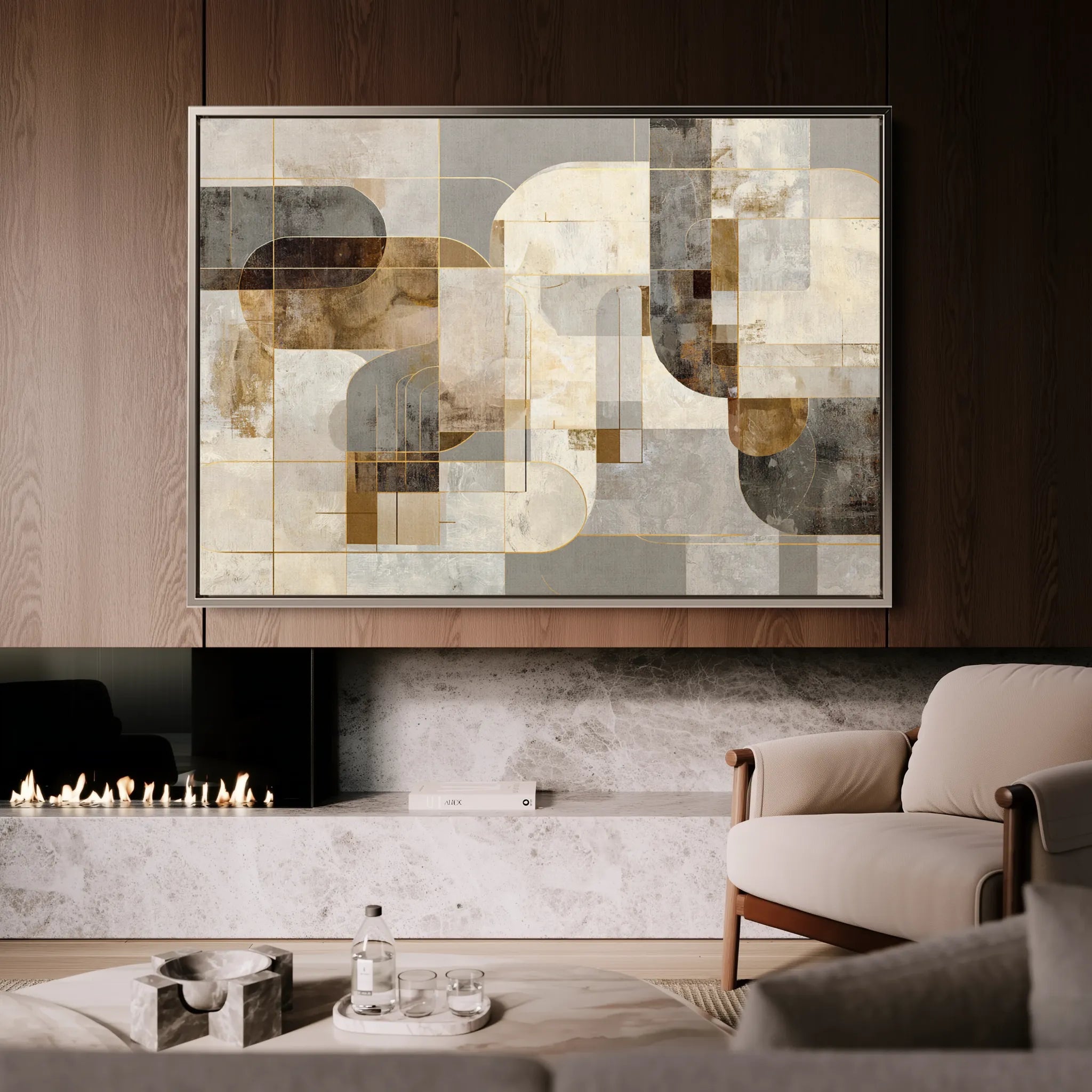 Abstract 2190 Canvas Art 18" x 24" / 45 x 60 cm / Black