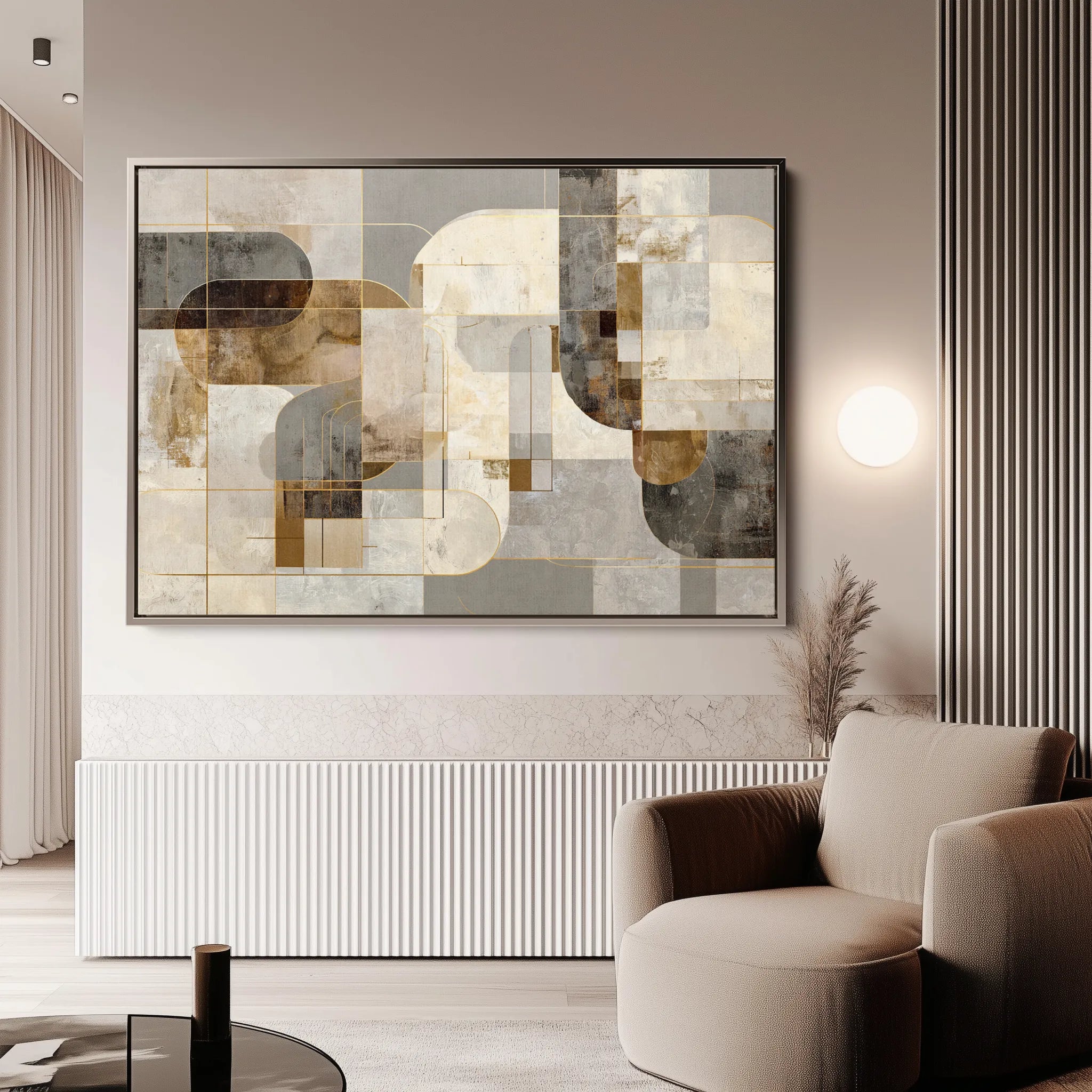 Abstract 2190 Canvas Art 18" x 24" / 45 x 60 cm / Black