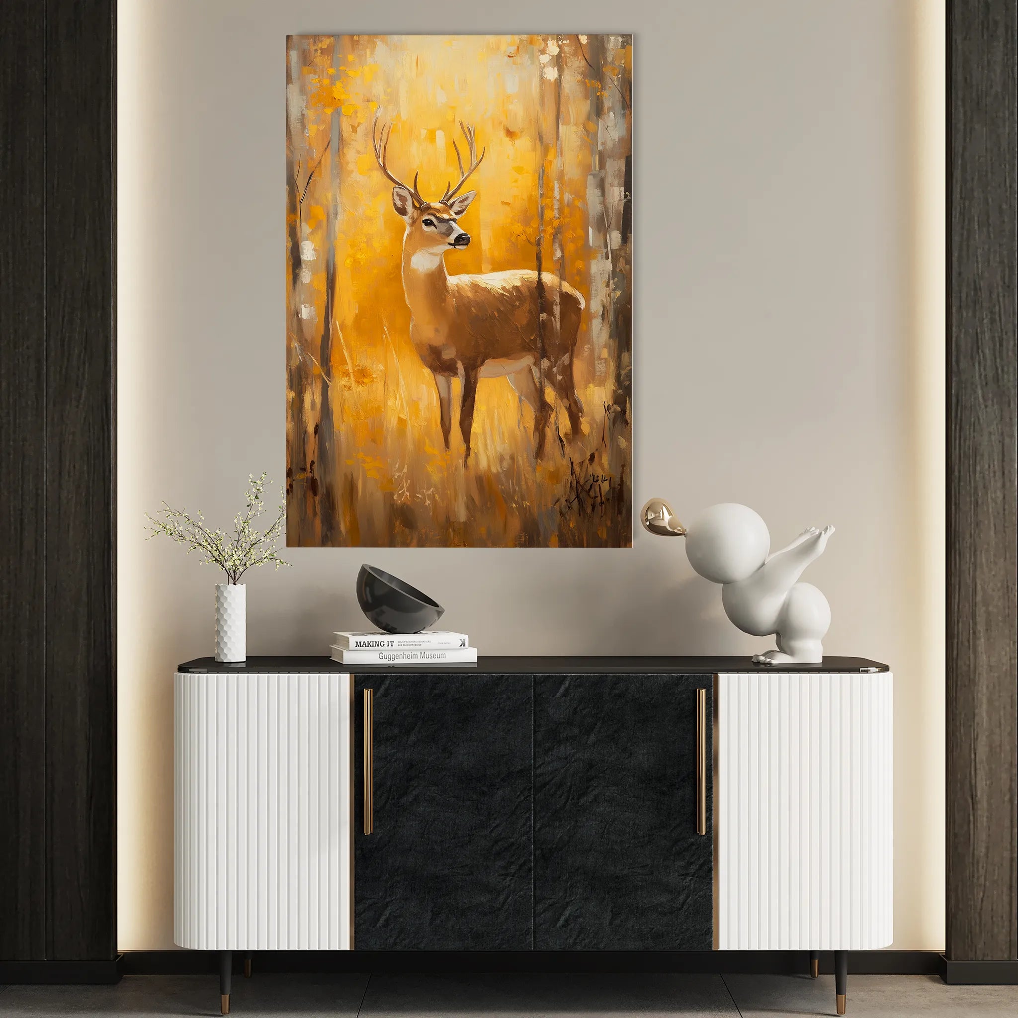 Animals 220 Canvas Art 18" x 24" / 45 x 60 cm / Black