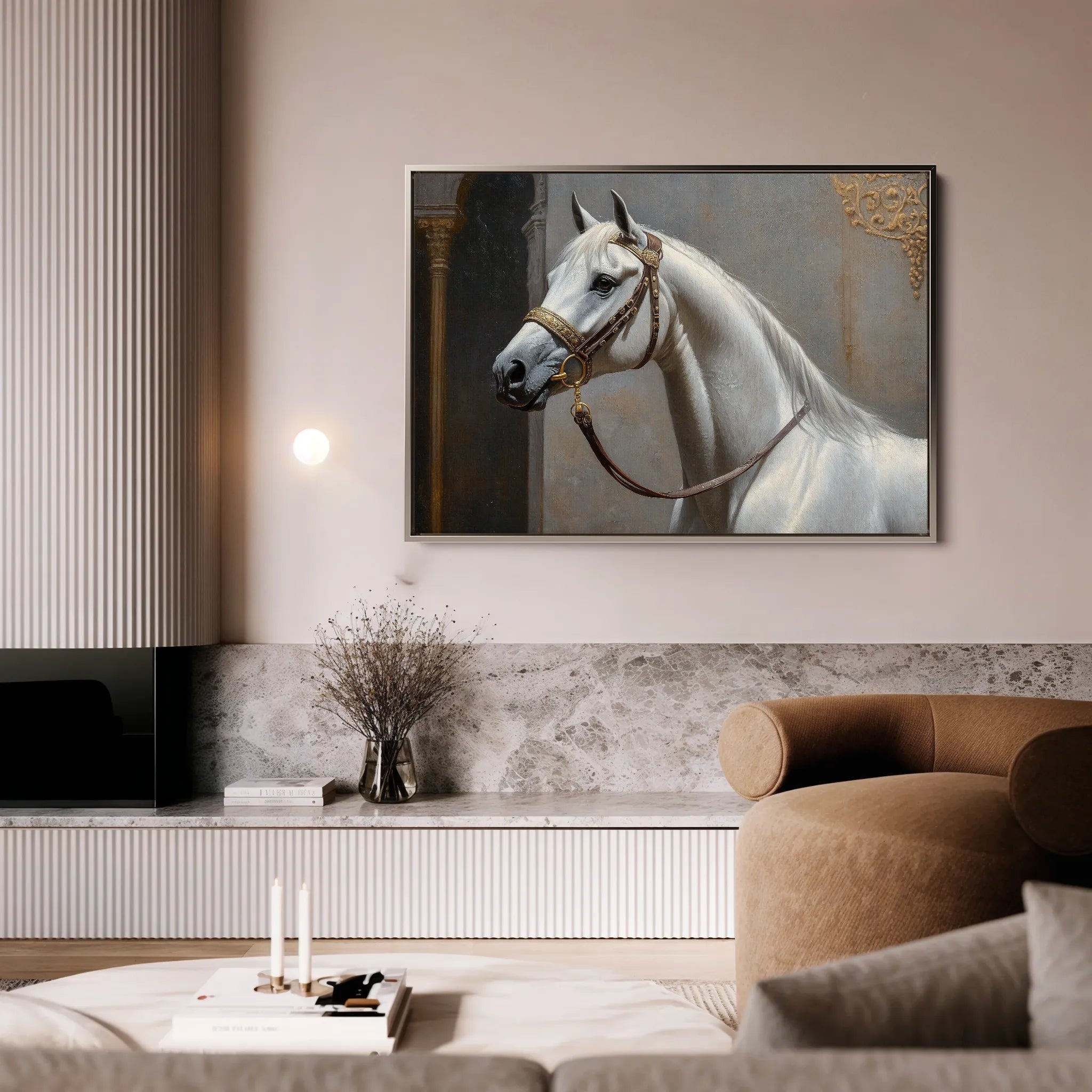 Horses 220 Canvas Art 18" x 24" / 45 x 60 cm / Black