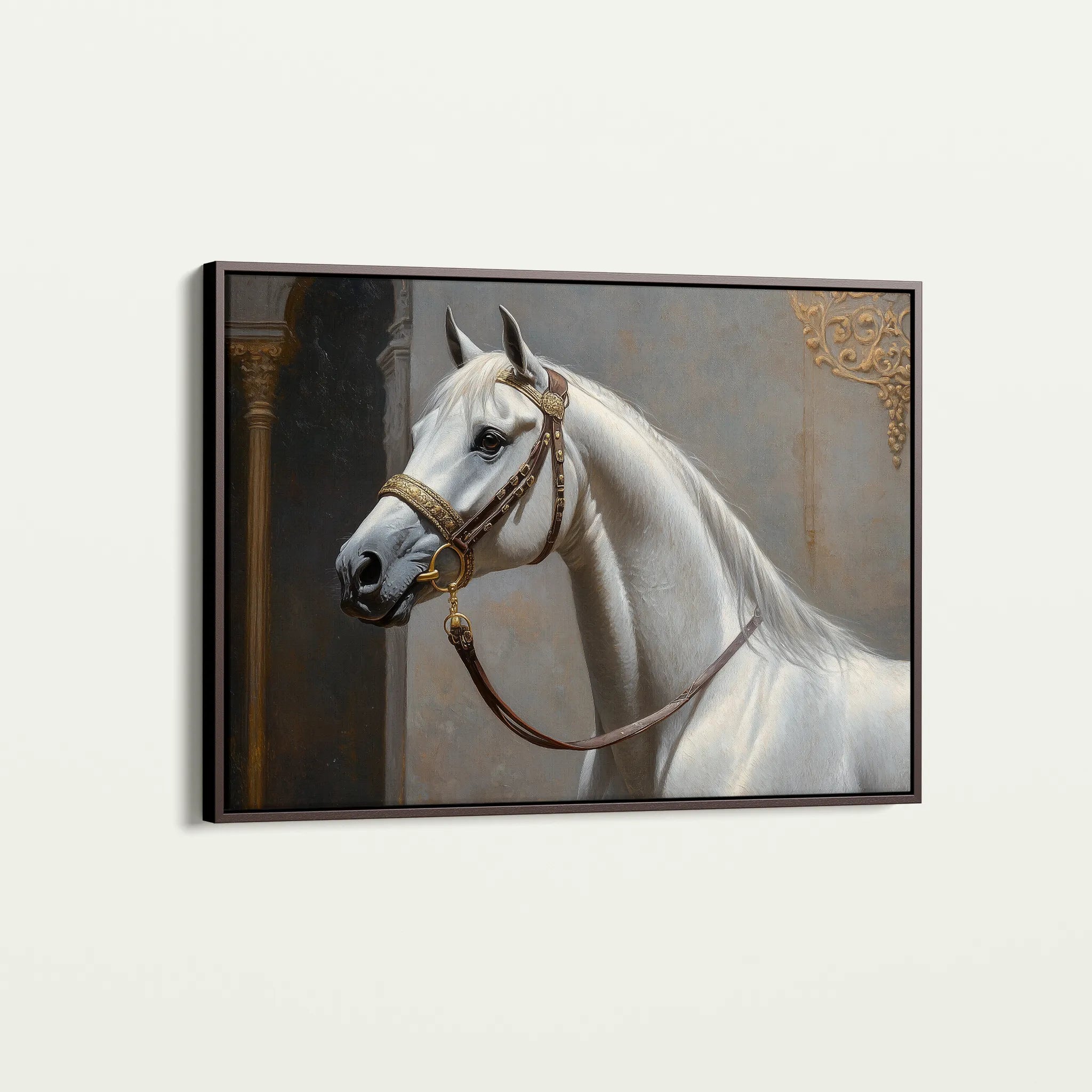 Horses 220 Canvas Art 18" x 24" / 45 x 60 cm / Black