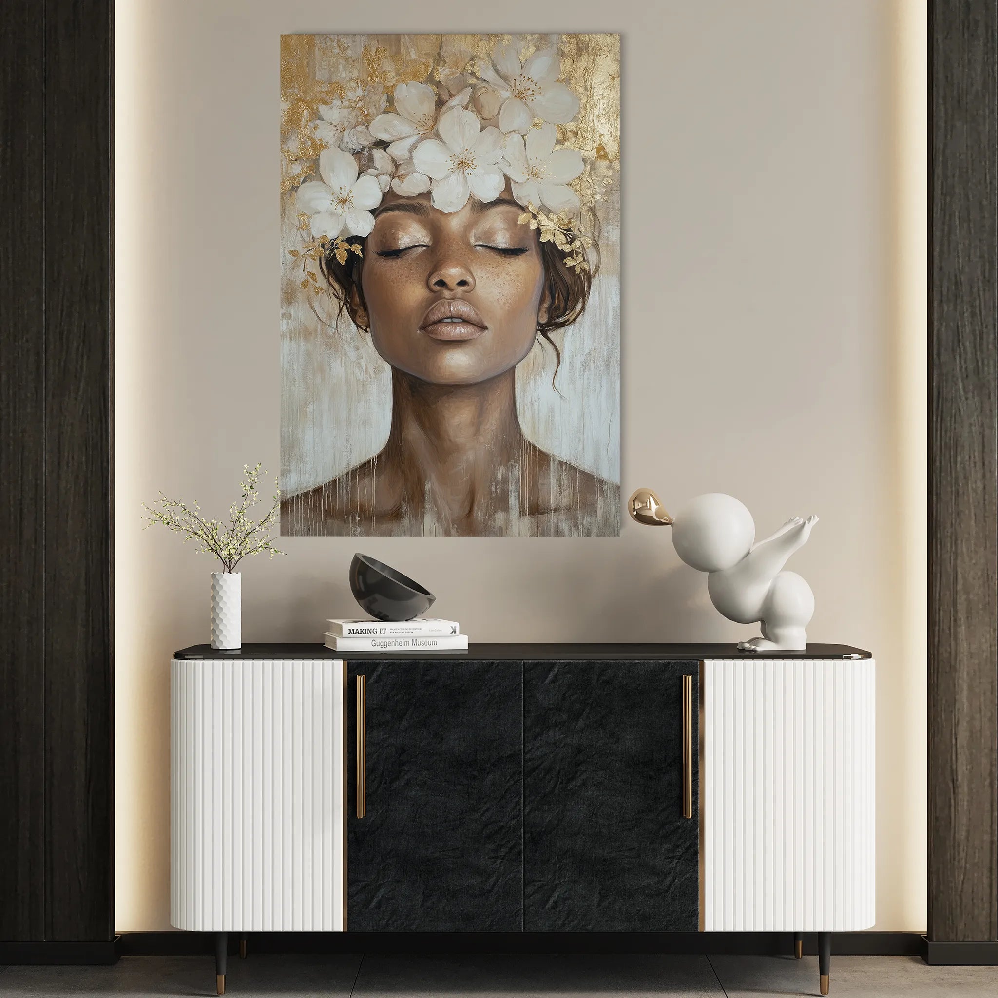 Portrait 220 Canvas Art 18" x 24" / 45 x 60 cm / Black