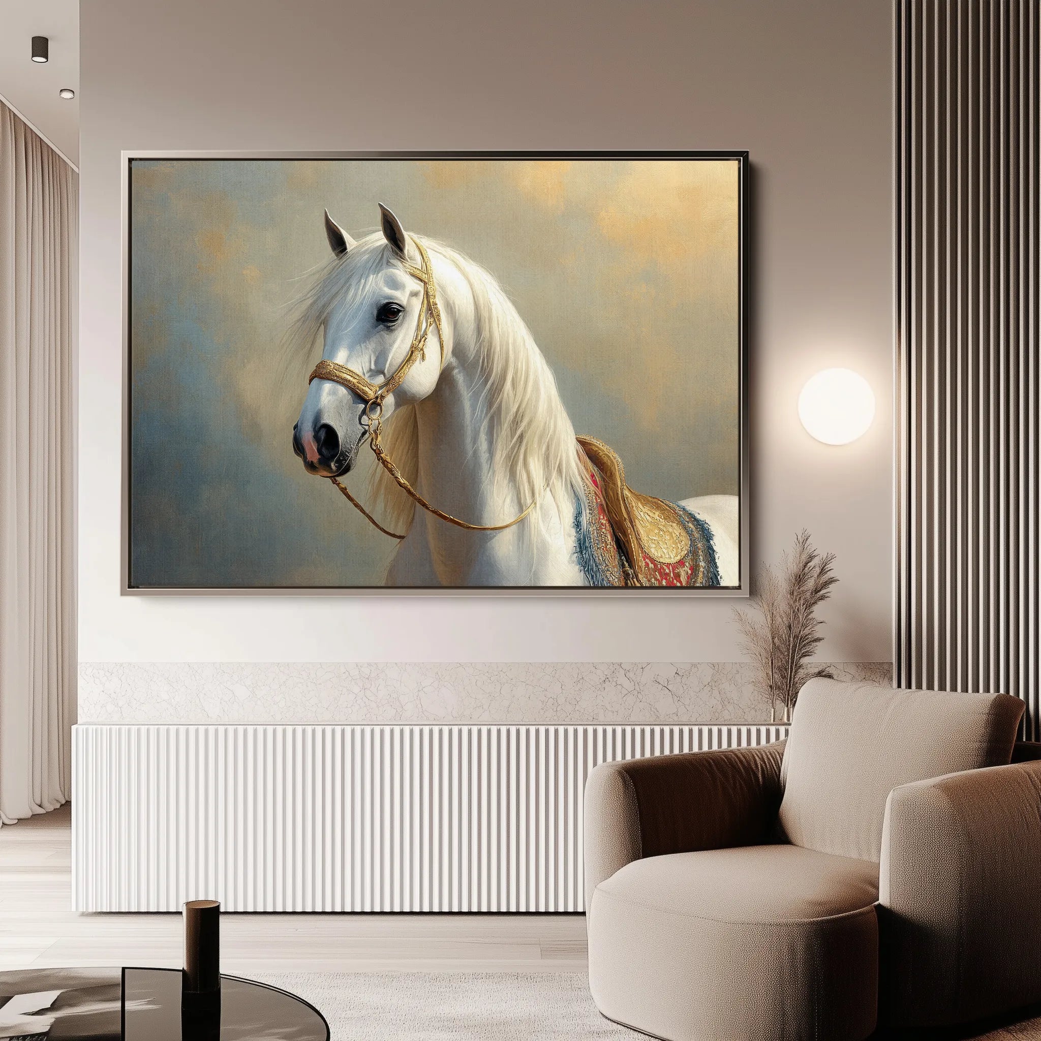 Horses 221 Canvas Art 18" x 24" / 45 x 60 cm / Black