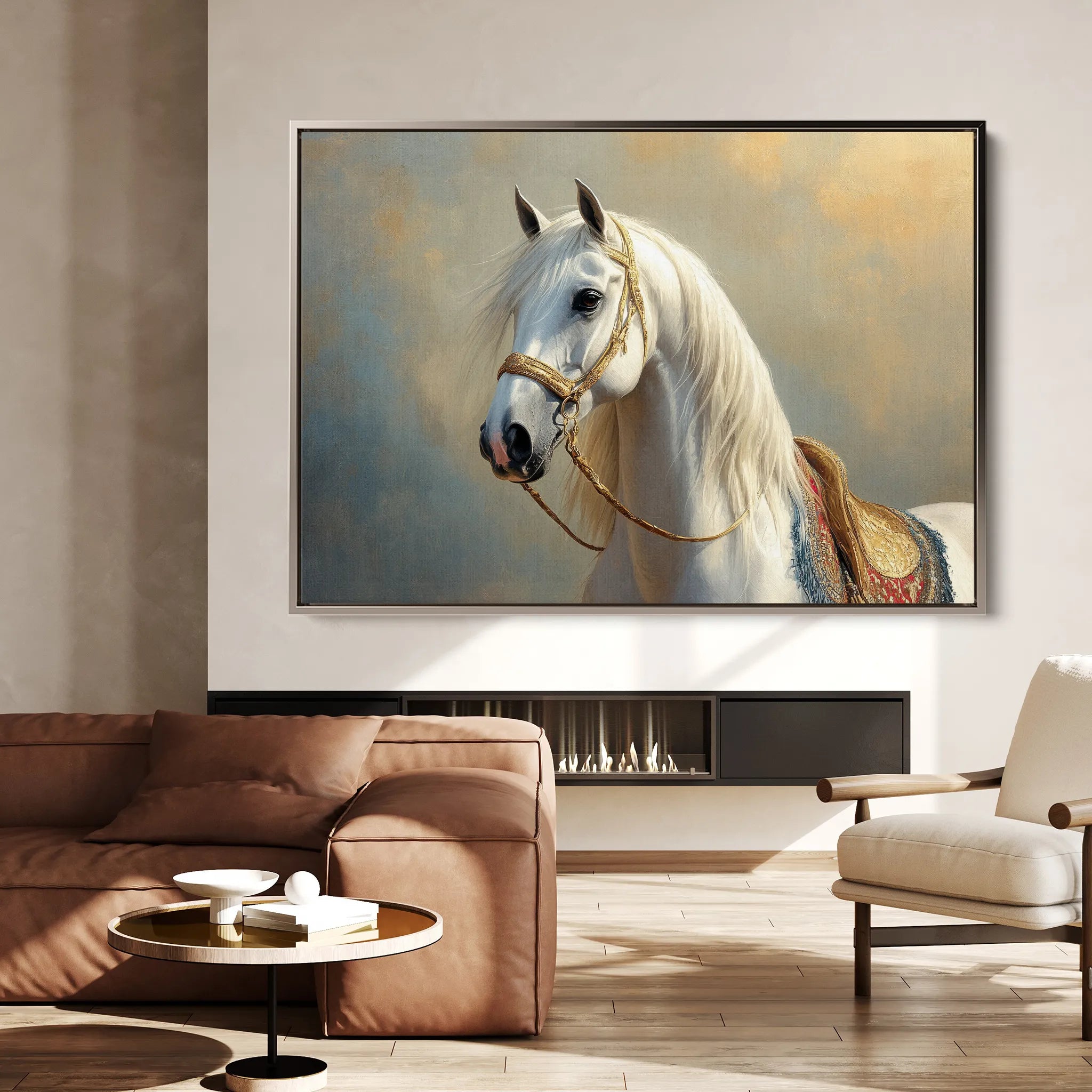 Horses 221 Canvas Art 18" x 24" / 45 x 60 cm / Black