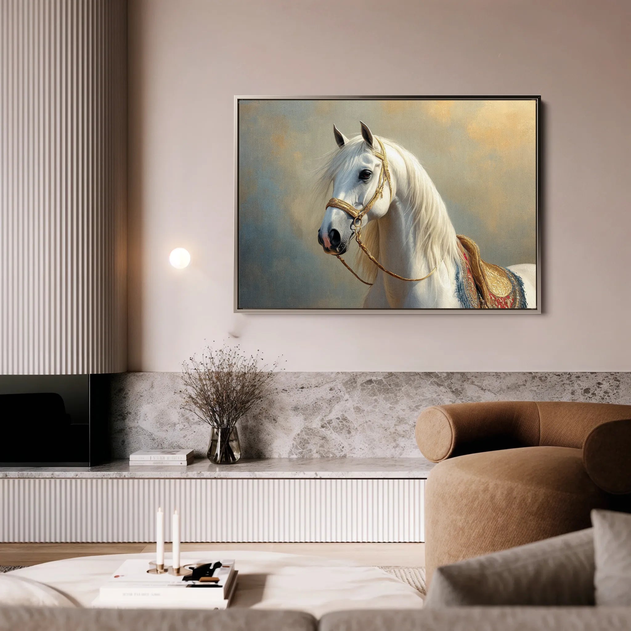 Horses 221 Canvas Art 18" x 24" / 45 x 60 cm / Black