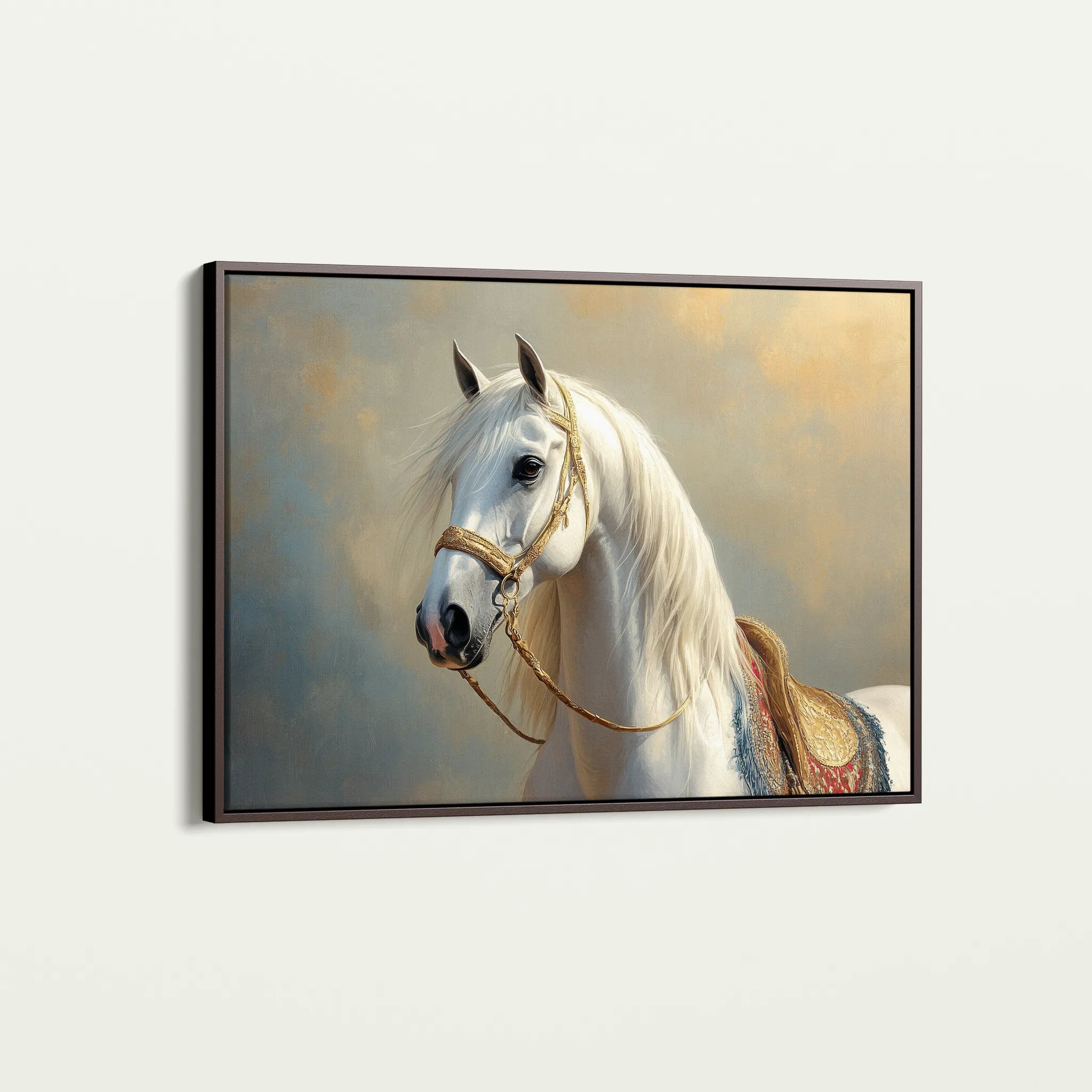 Horses 221 Canvas Art 18" x 24" / 45 x 60 cm / Black