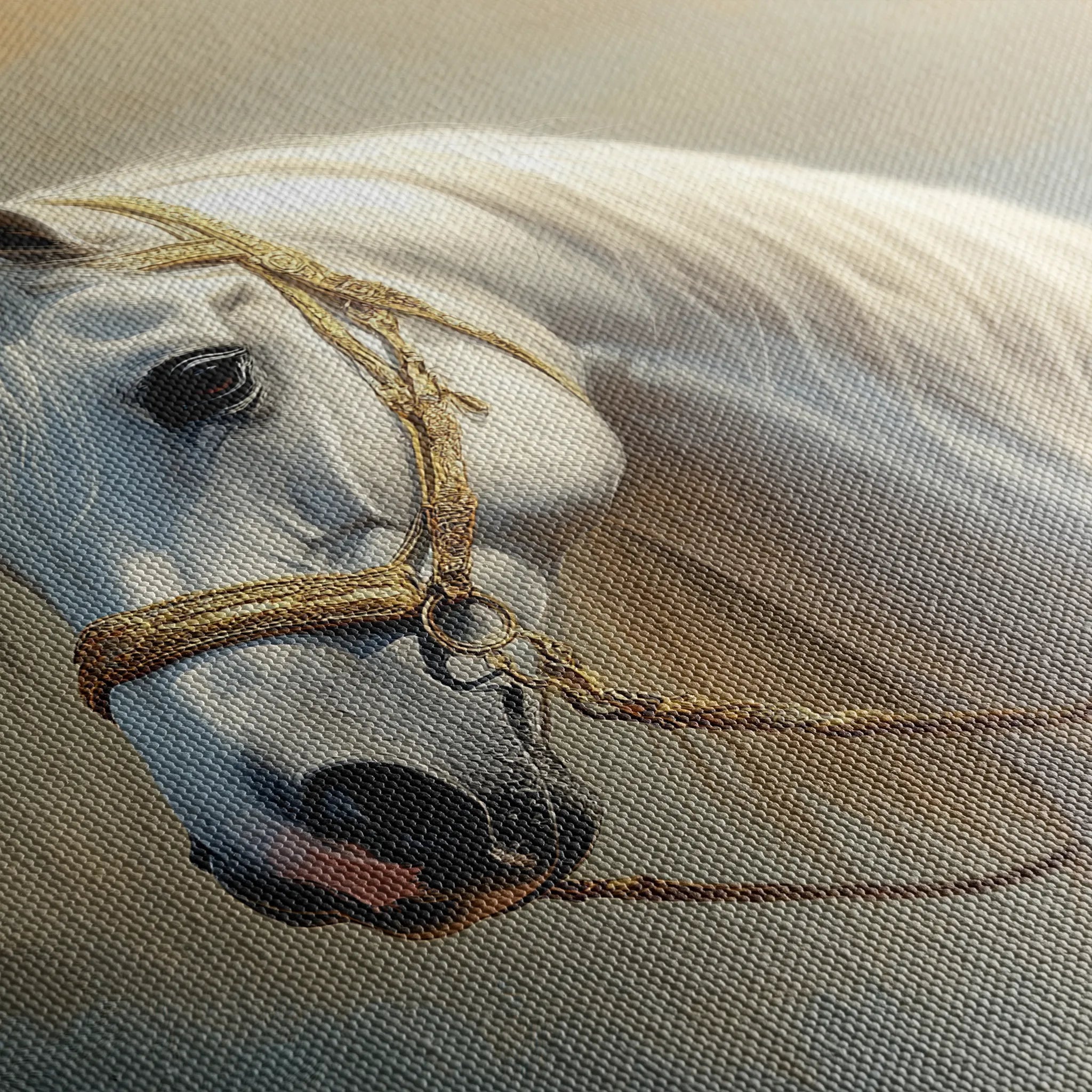 Horses 221 Canvas Art 18" x 24" / 45 x 60 cm / Black