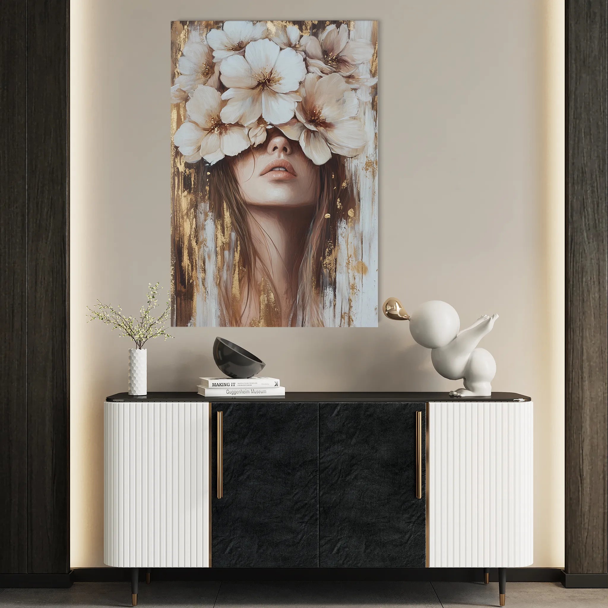 Portrait 221 Canvas Art 18" x 24" / 45 x 60 cm / Black