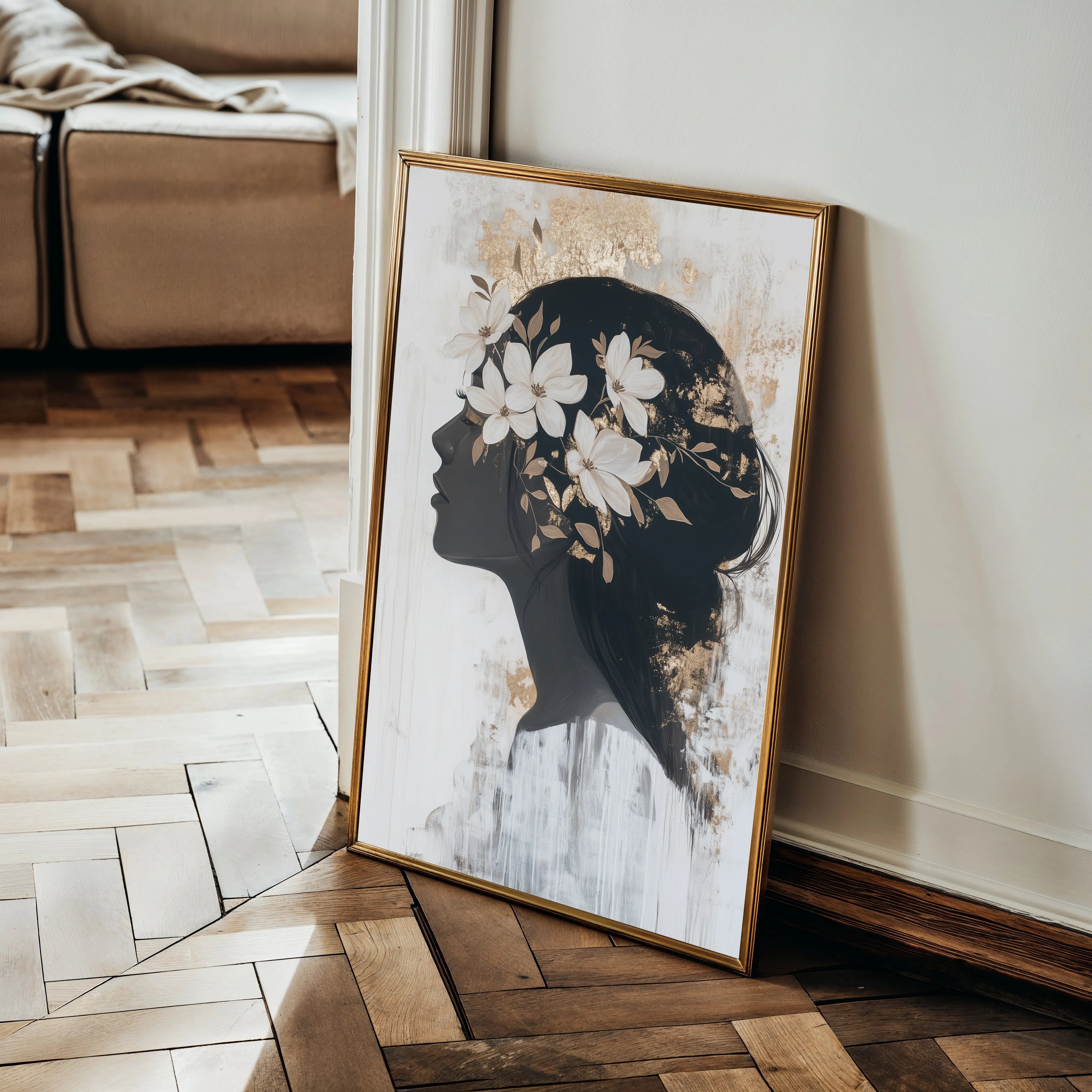 Portrait 222 Canvas Art 18" x 24" / 45 x 60 cm / Black