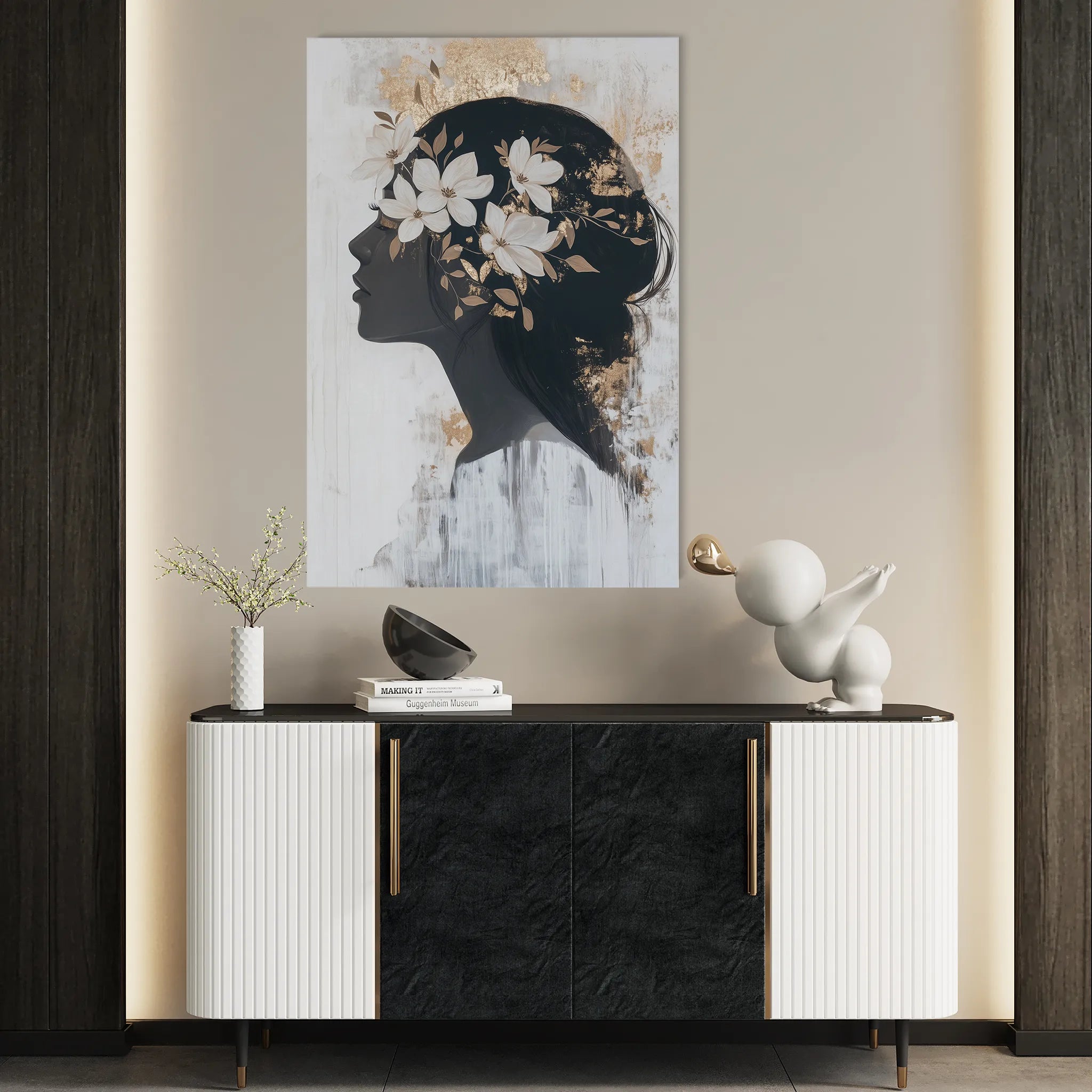 Portrait 222 Canvas Art 18" x 24" / 45 x 60 cm / Black