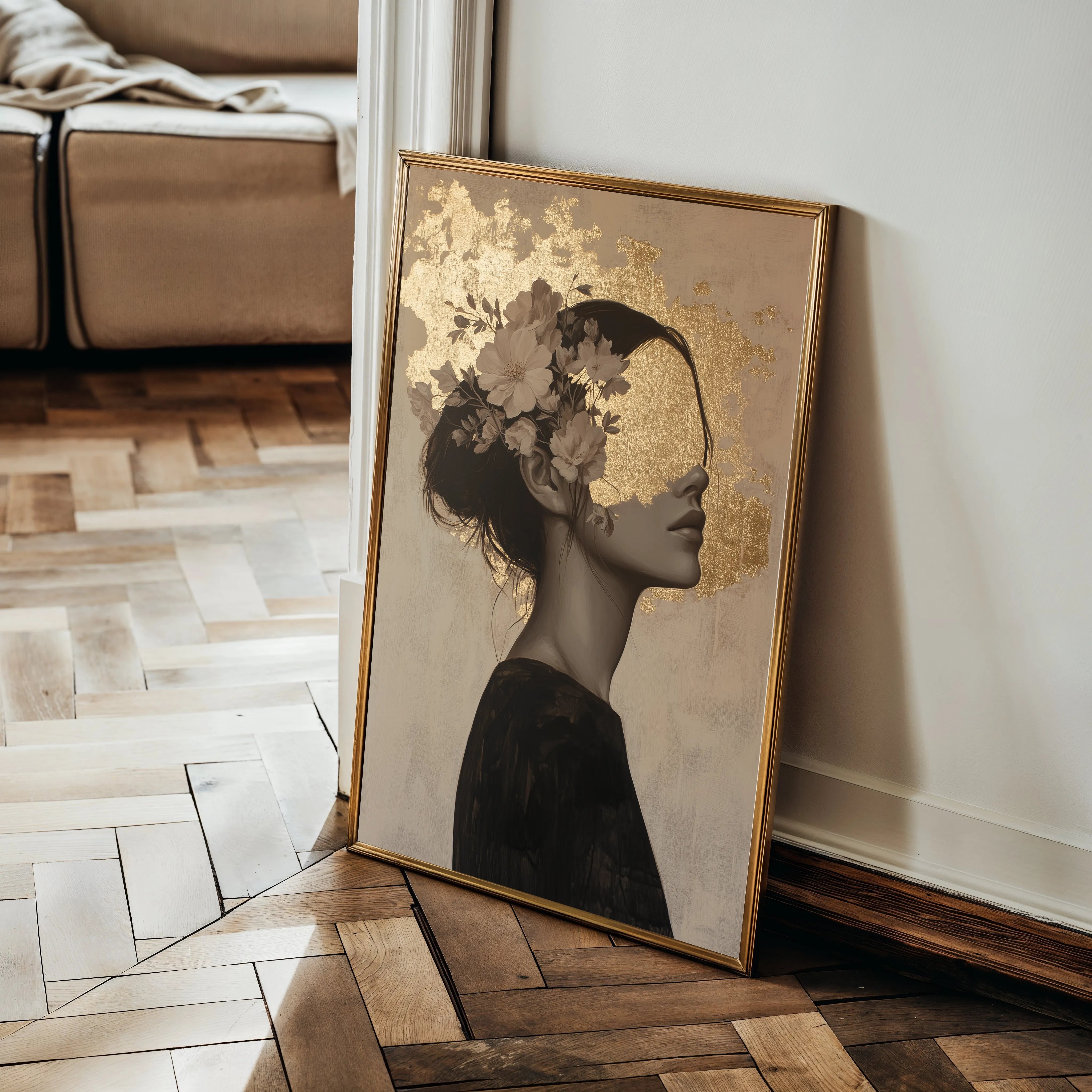 Portrait 223 Canvas Art 18" x 24" / 45 x 60 cm / Black