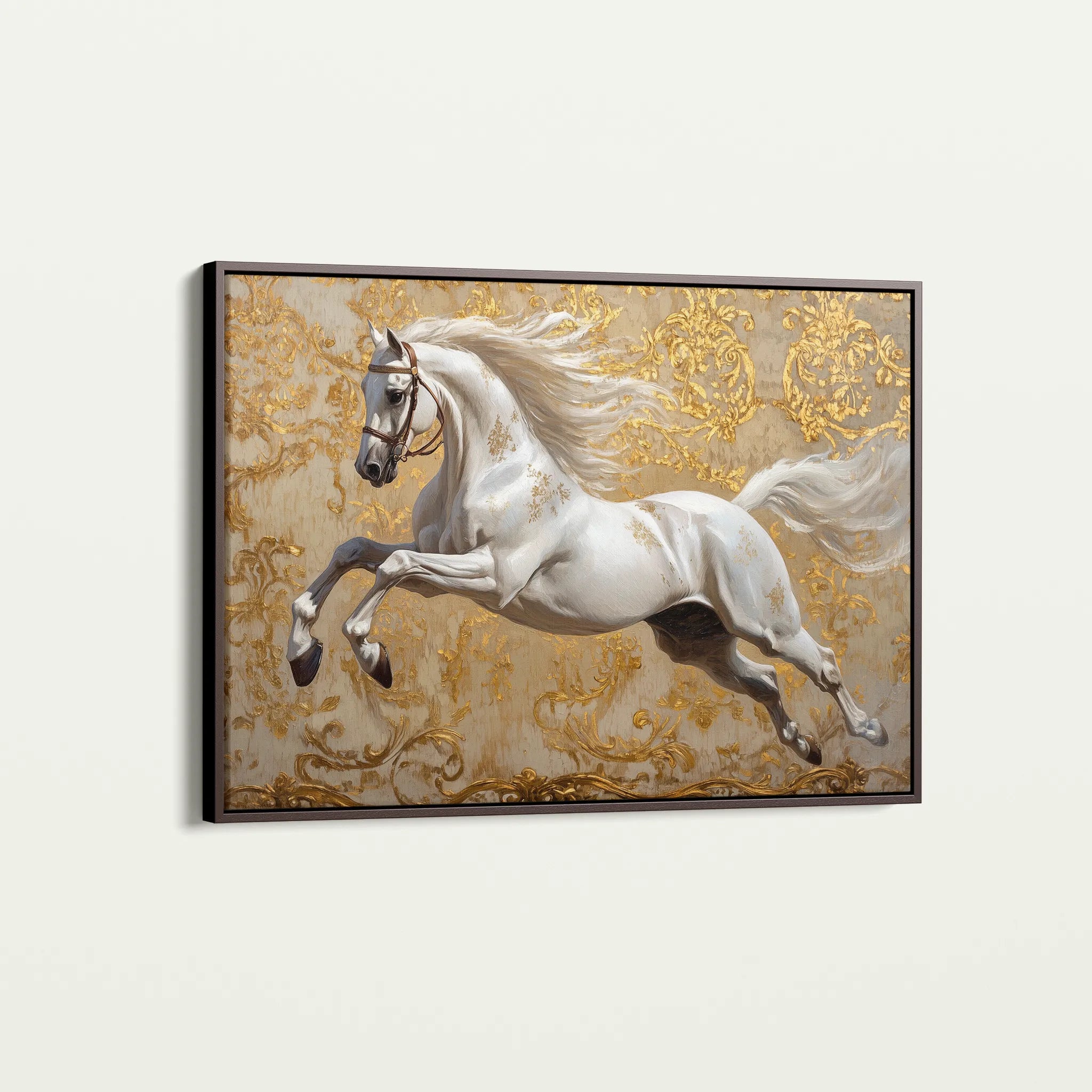 Horses 224 Canvas Art 18" x 24" / 45 x 60 cm / Black