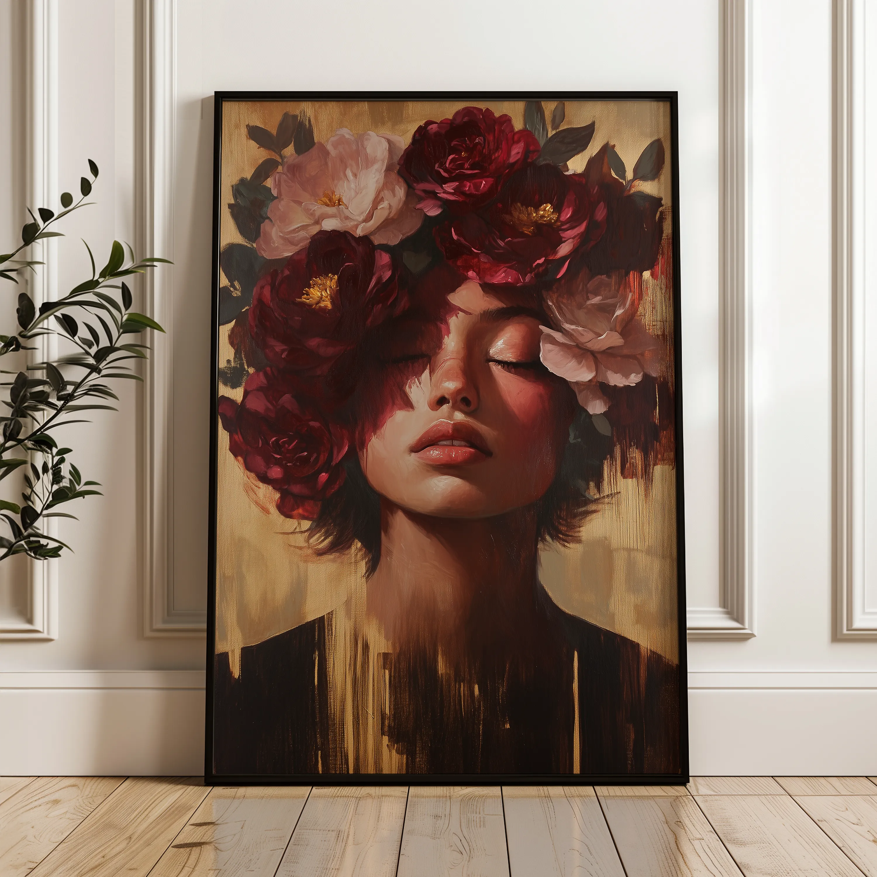 Portrait 224 Canvas Art 18" x 24" / 45 x 60 cm / Black
