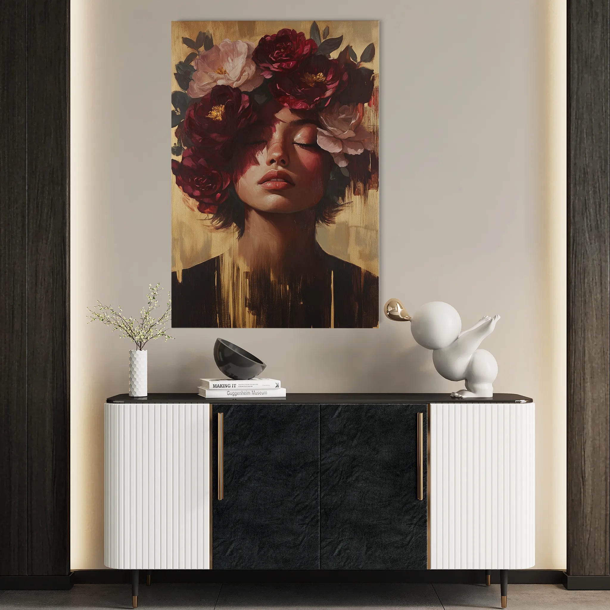 Portrait 224 Canvas Art 18" x 24" / 45 x 60 cm / Black