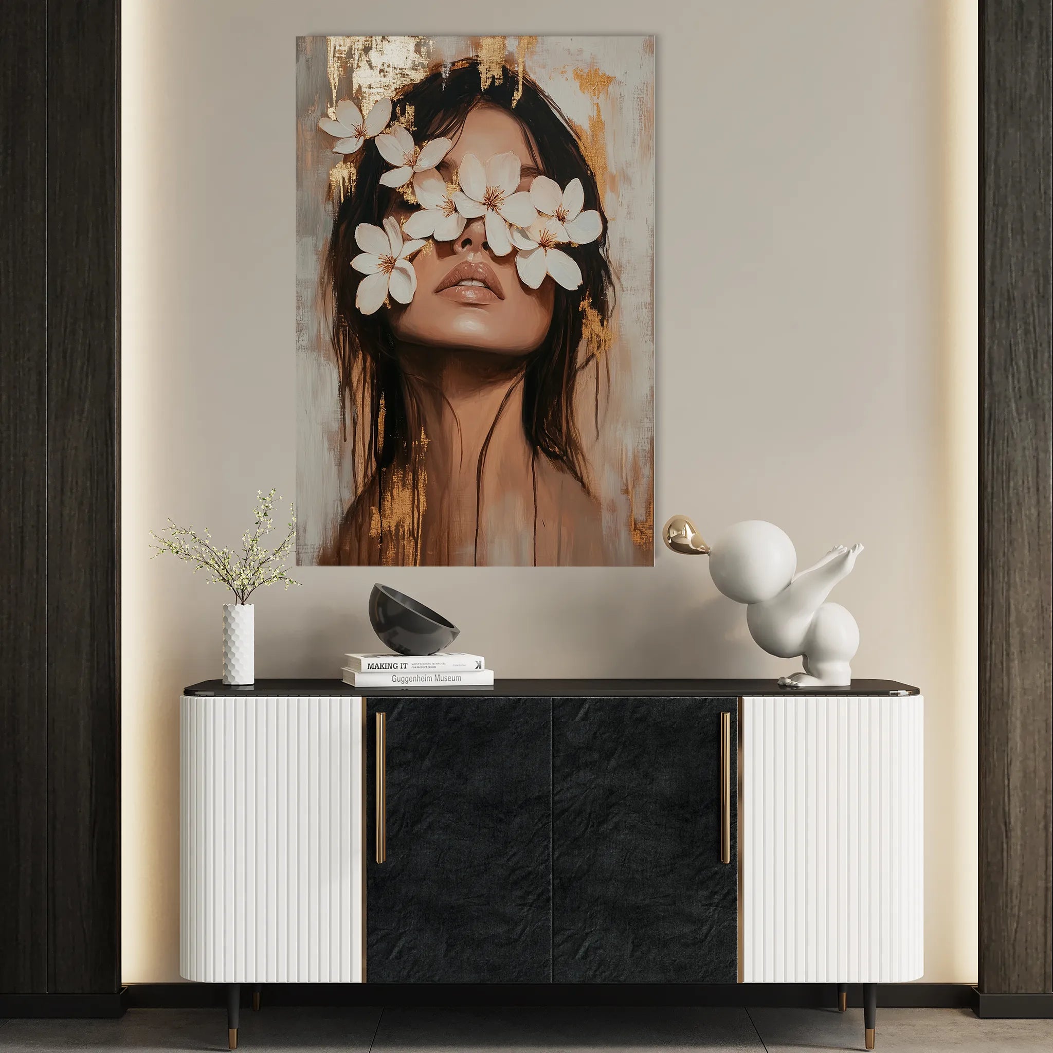 Portrait 225 Canvas Art 18" x 24" / 45 x 60 cm / Black