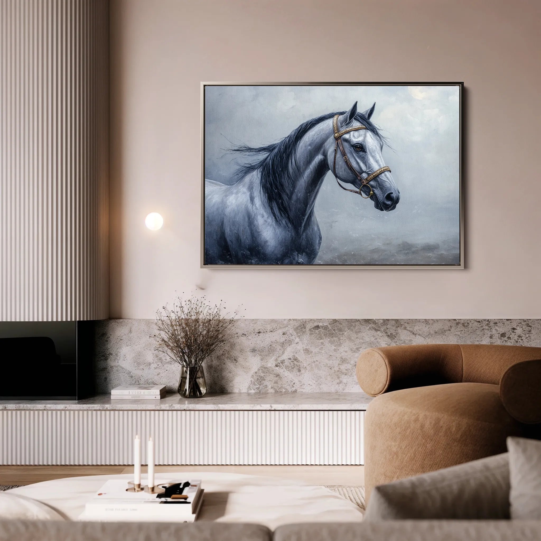 Horses 226 Canvas Art 18" x 24" / 45 x 60 cm / Black