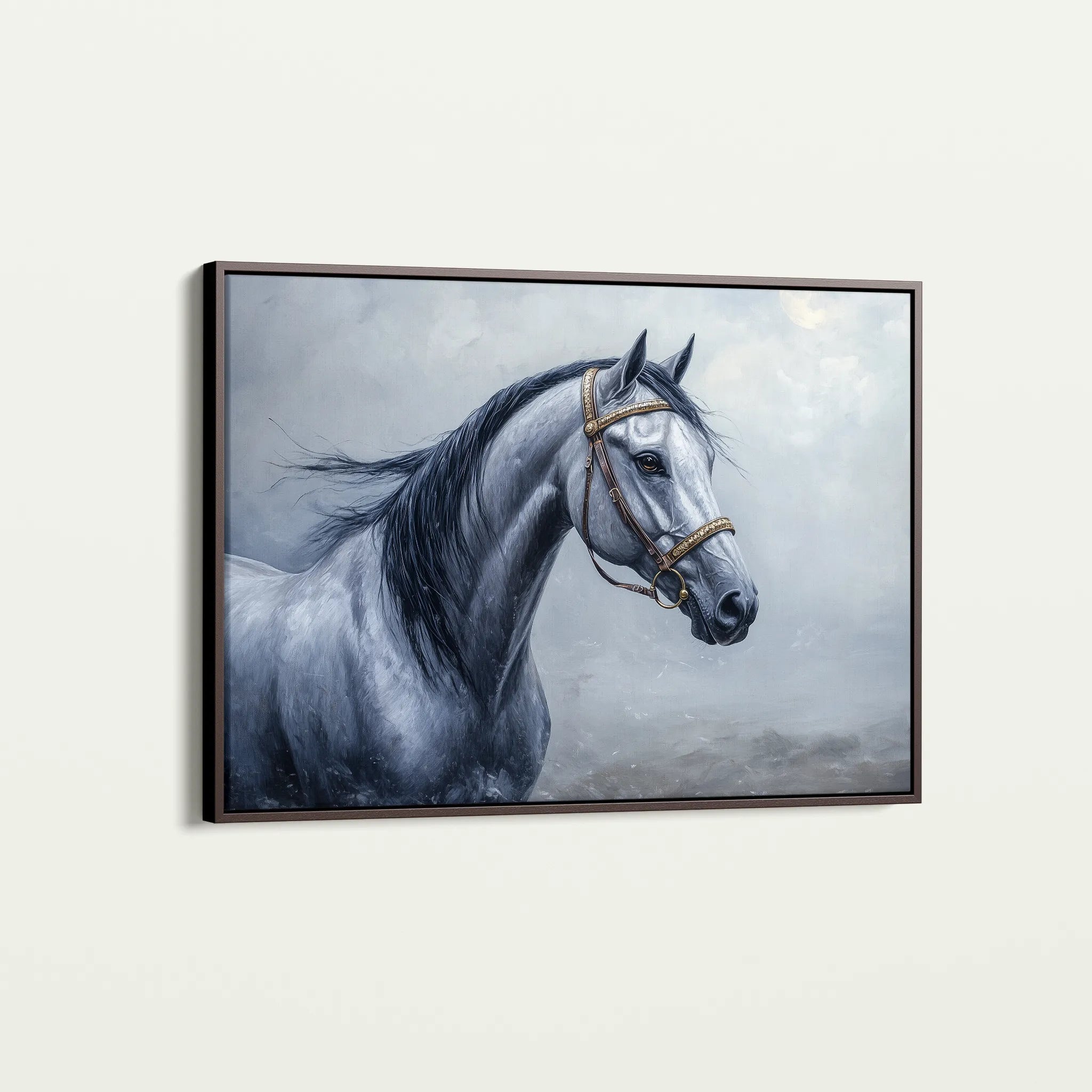 Horses 226 Canvas Art 18" x 24" / 45 x 60 cm / Black