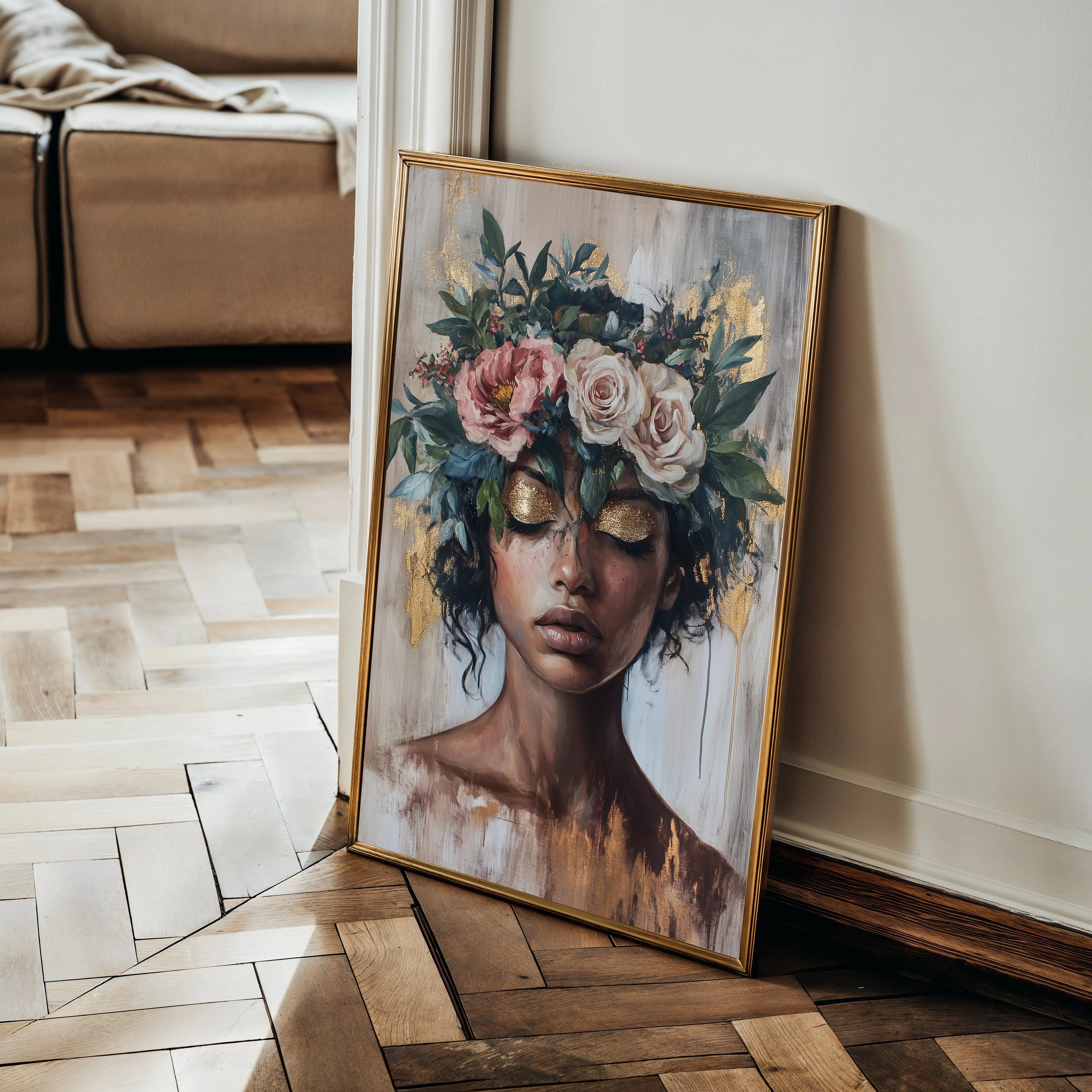 Portrait 226 Canvas Art 18" x 24" / 45 x 60 cm / Black