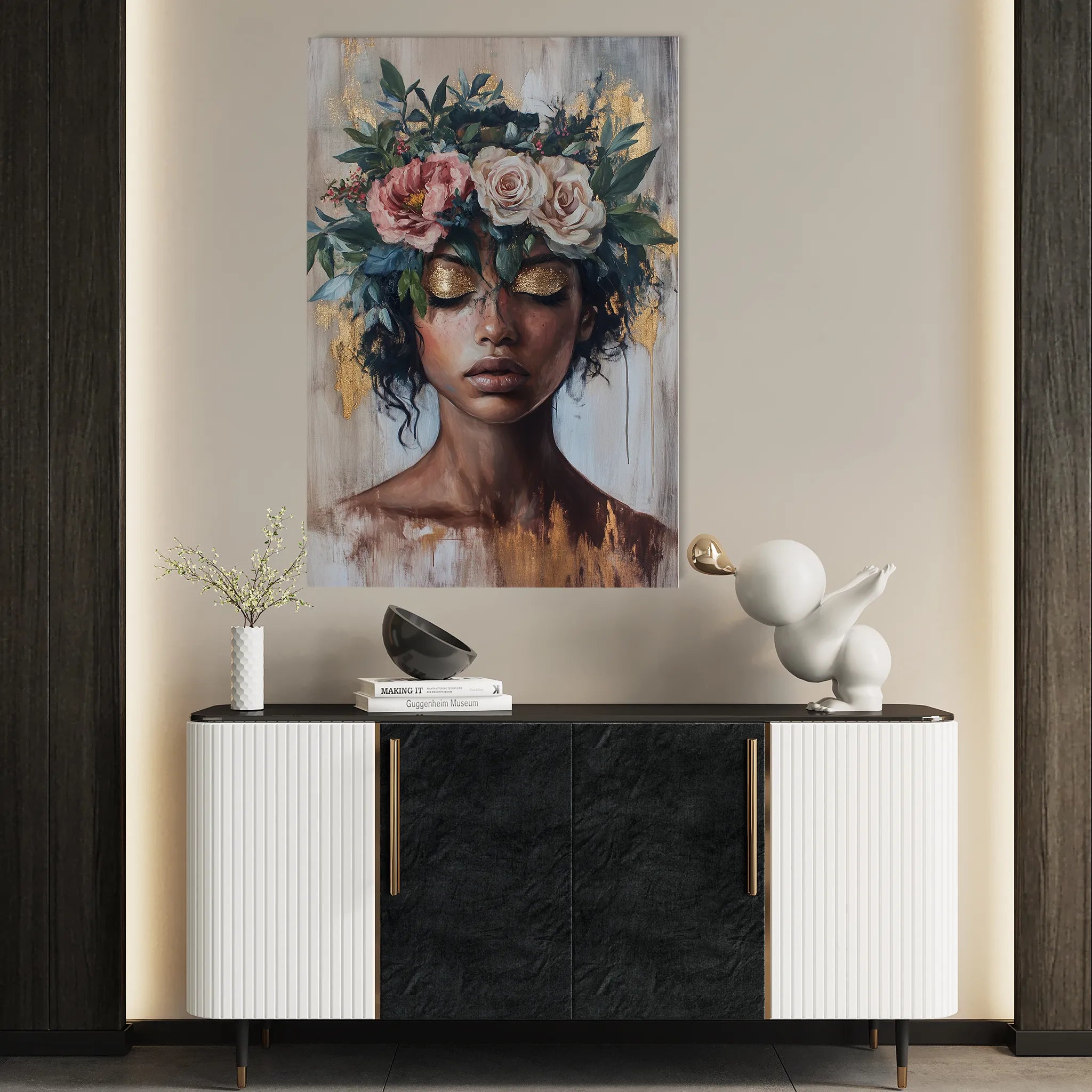 Portrait 226 Canvas Art 18" x 24" / 45 x 60 cm / Black