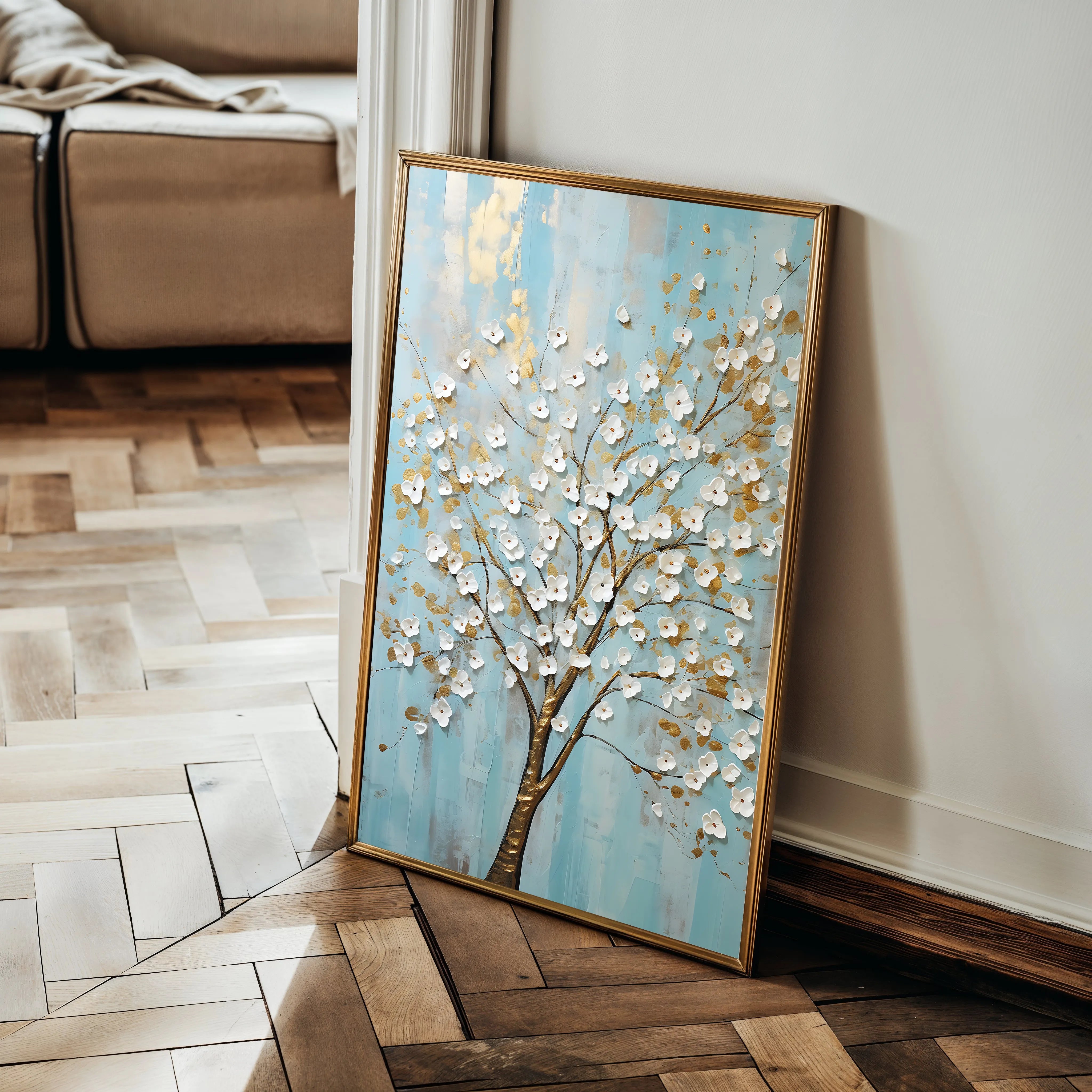 Floral 227 Canvas Art 18" x 24" / 45 x 60 cm / Black