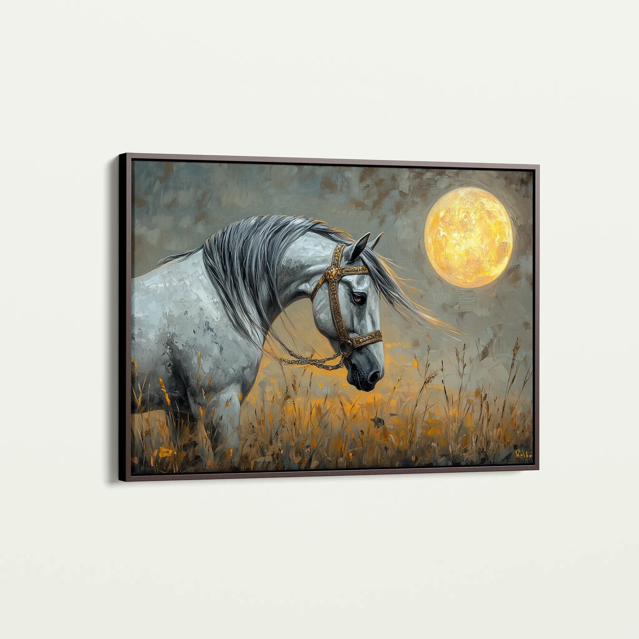 Horses 227 Canvas Art 18" x 24" / 45 x 60 cm / Black