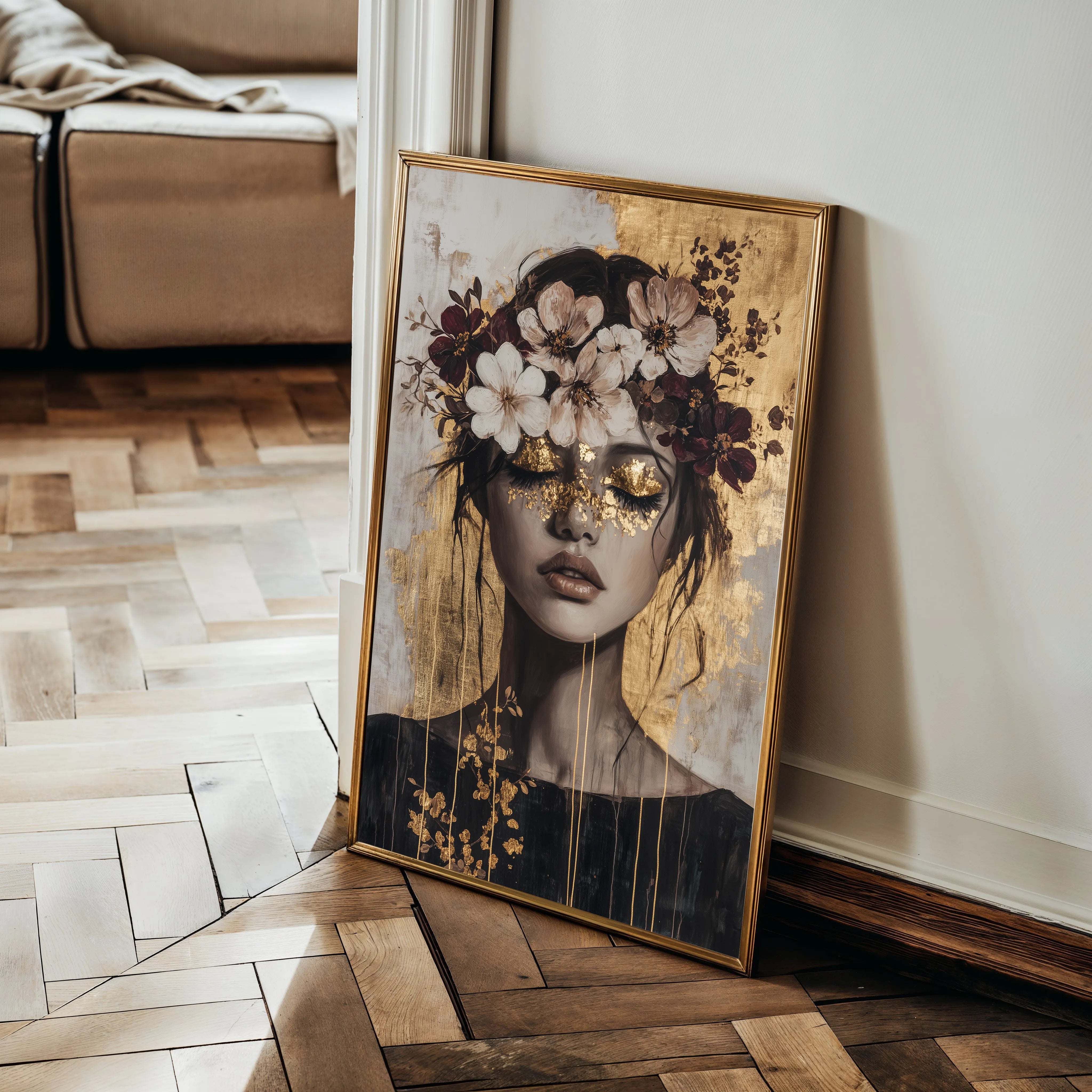 Portrait 227 Canvas Art 18" x 24" / 45 x 60 cm / Black