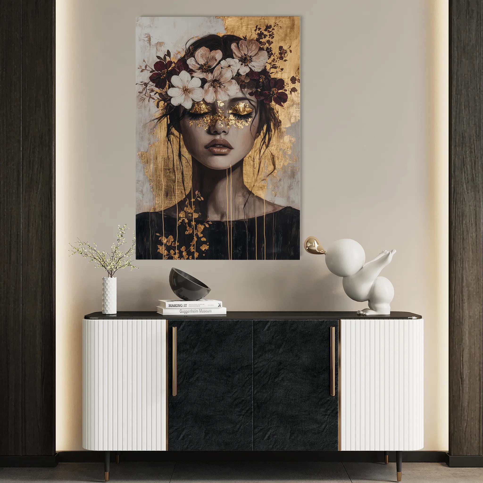 Portrait 227 Canvas Art 18" x 24" / 45 x 60 cm / Black