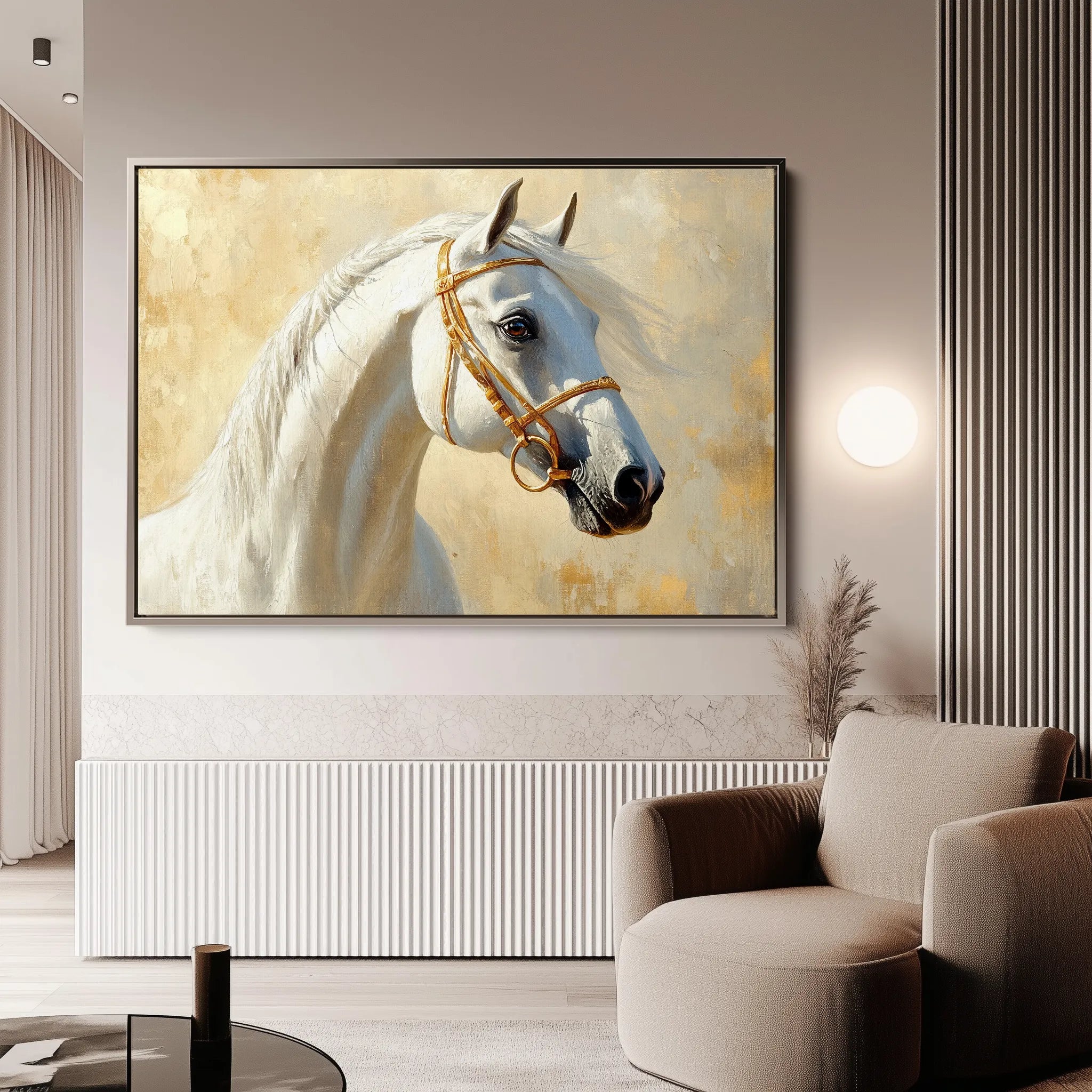 Horses 228 Canvas Art 18" x 24" / 45 x 60 cm / Black